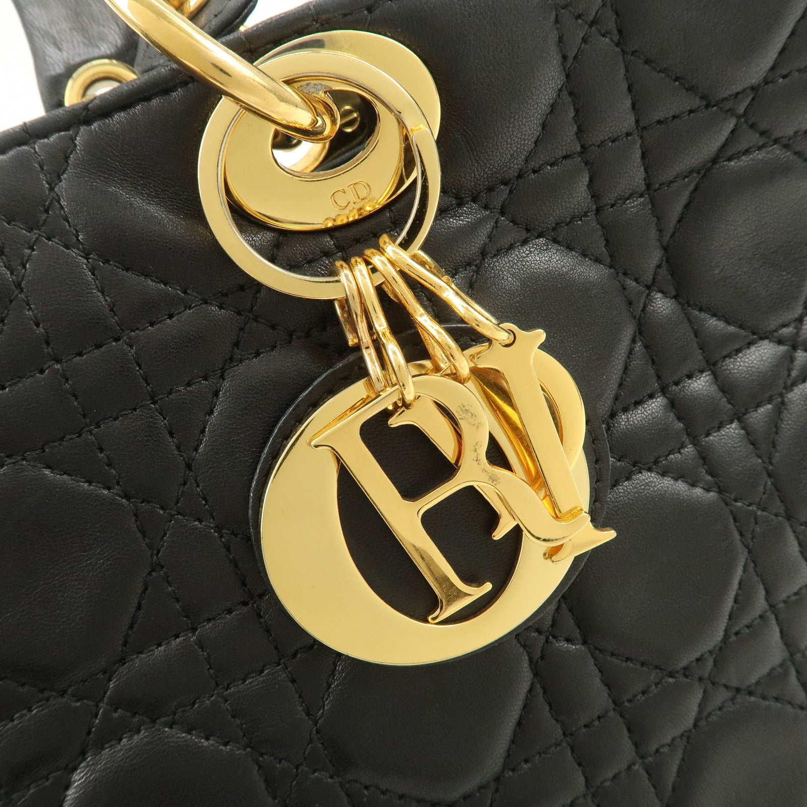 Christian Dior Canage Lady Dior Leather Large Hand Bag Tote Bag