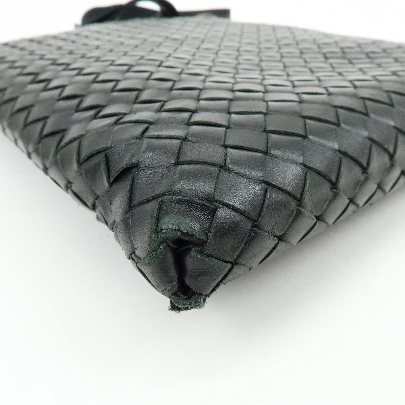 BOTTEGA VENETA Intrecciato Leather Shoulder Bag Black 172736
