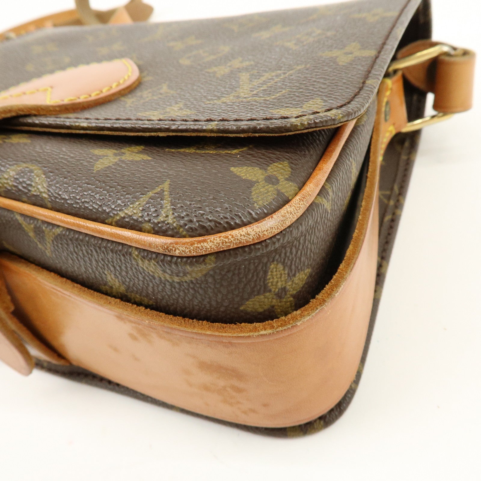 Louis Vuitton Monogram Cartouchiere MM Shoulder Bag Brown M51253