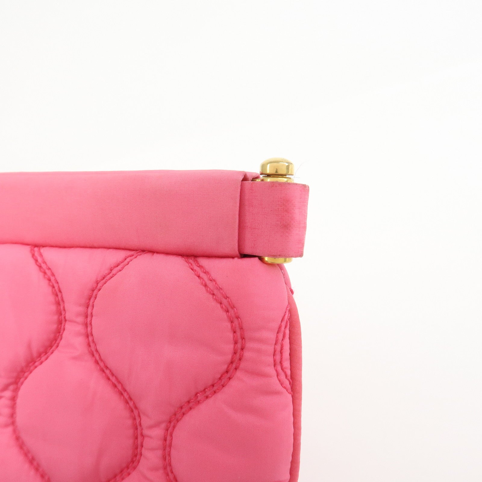 MIU MIU Nylon Clutch Bag Wristlet Bag Pink 5N1851