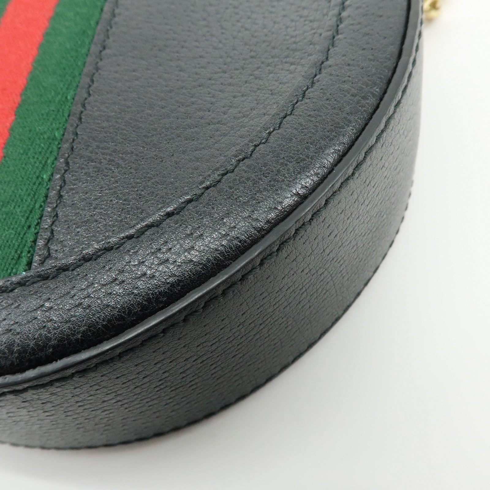 GUCCI Ophidia Sherry Calf Leather Round Chain Shoulder Bag 550618