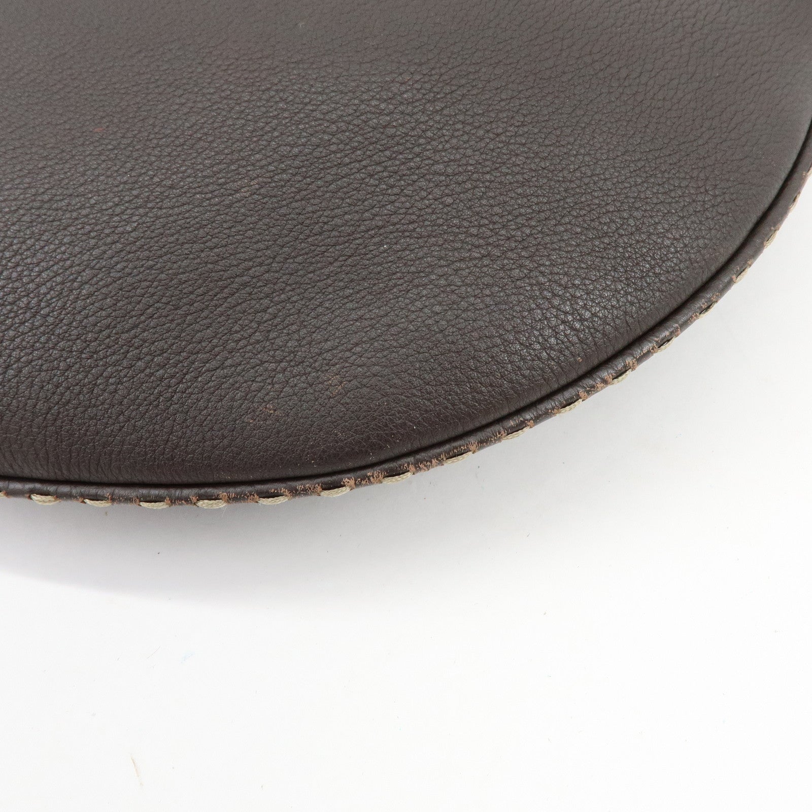 FENDI Selleria Leather Shoulder Bag Tote Bag Brown 491912908