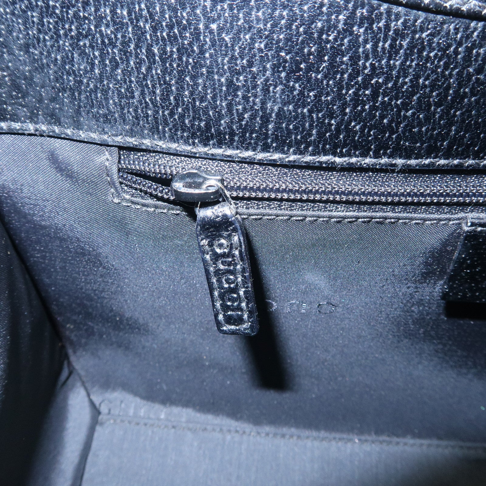 GUCCI Jackie Logo Leather Hand Bag Shoulder Bag Black 002.1068