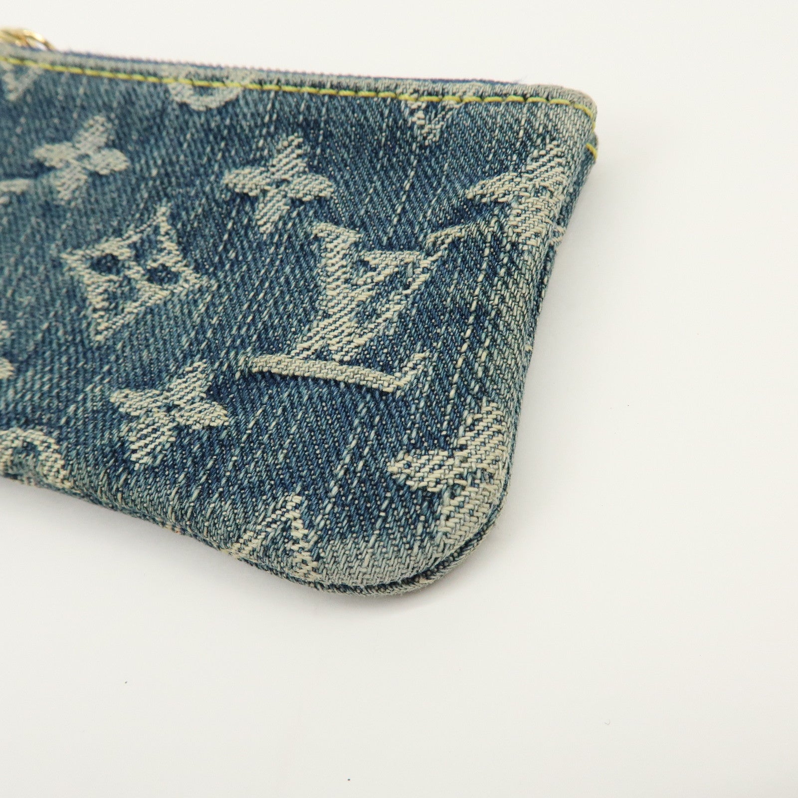 Louis Vuitton Monogram Denim Pochette Cles Coin Case Blue M95343