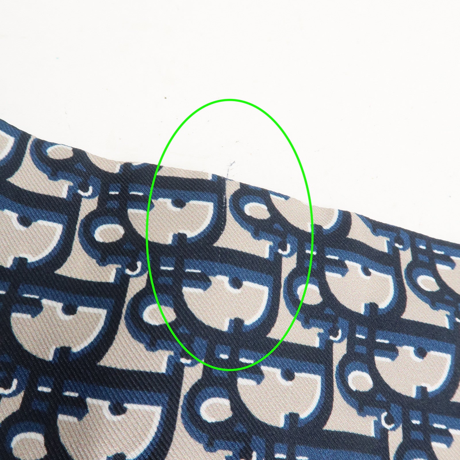 Christian Dior Oblique Mitzah Silk 100% Scarf Navy