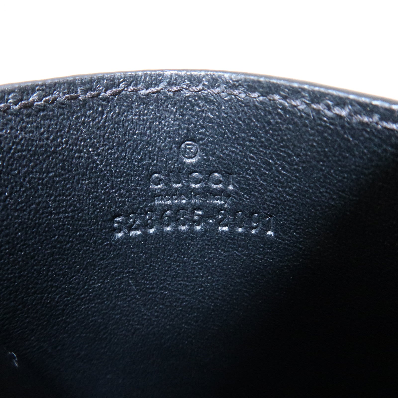 GUCCI Animalier Leather Card Case Card Holder Black 523685