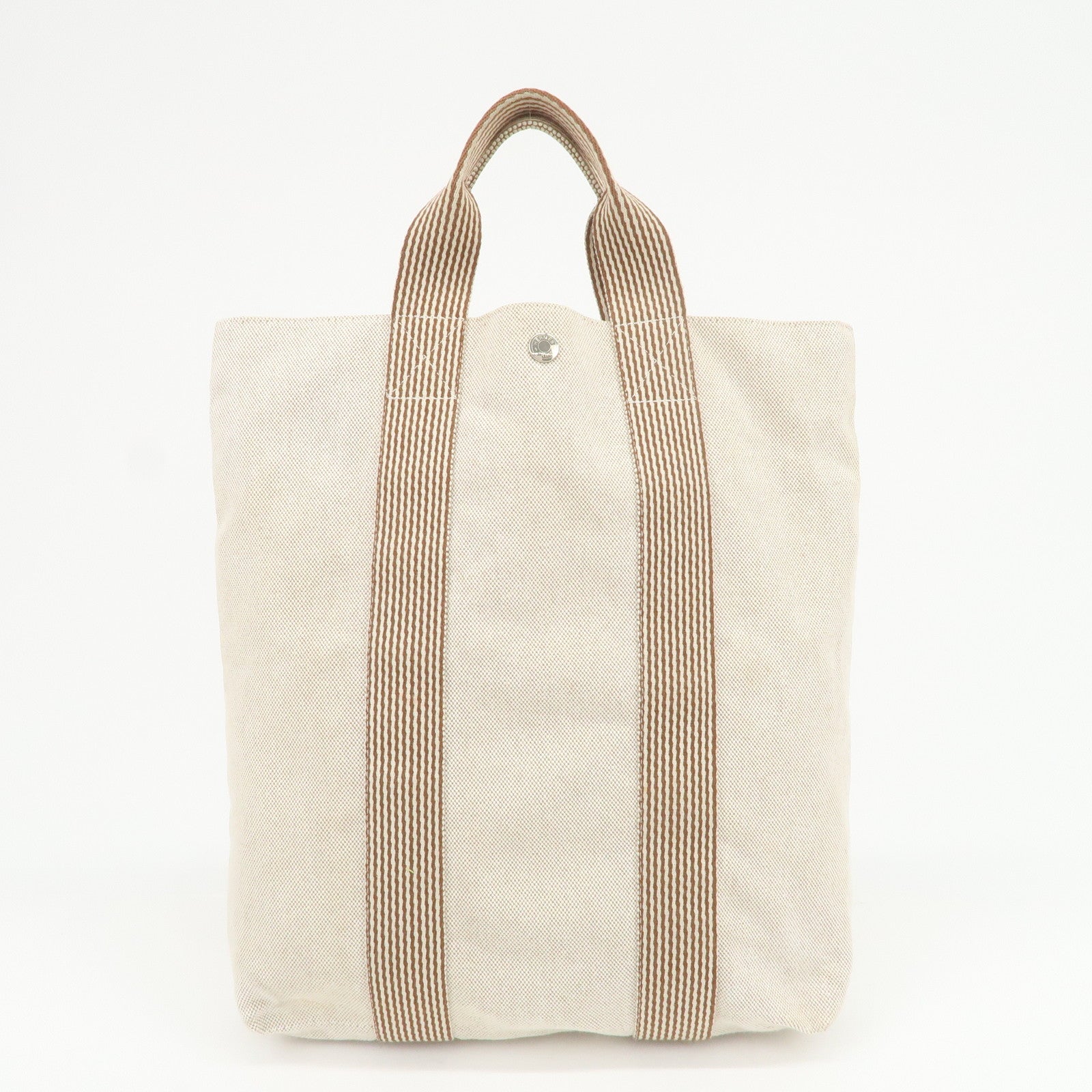 HERMES New Fourre Tout Toile Ash Tote Bag Hand Bag Beige