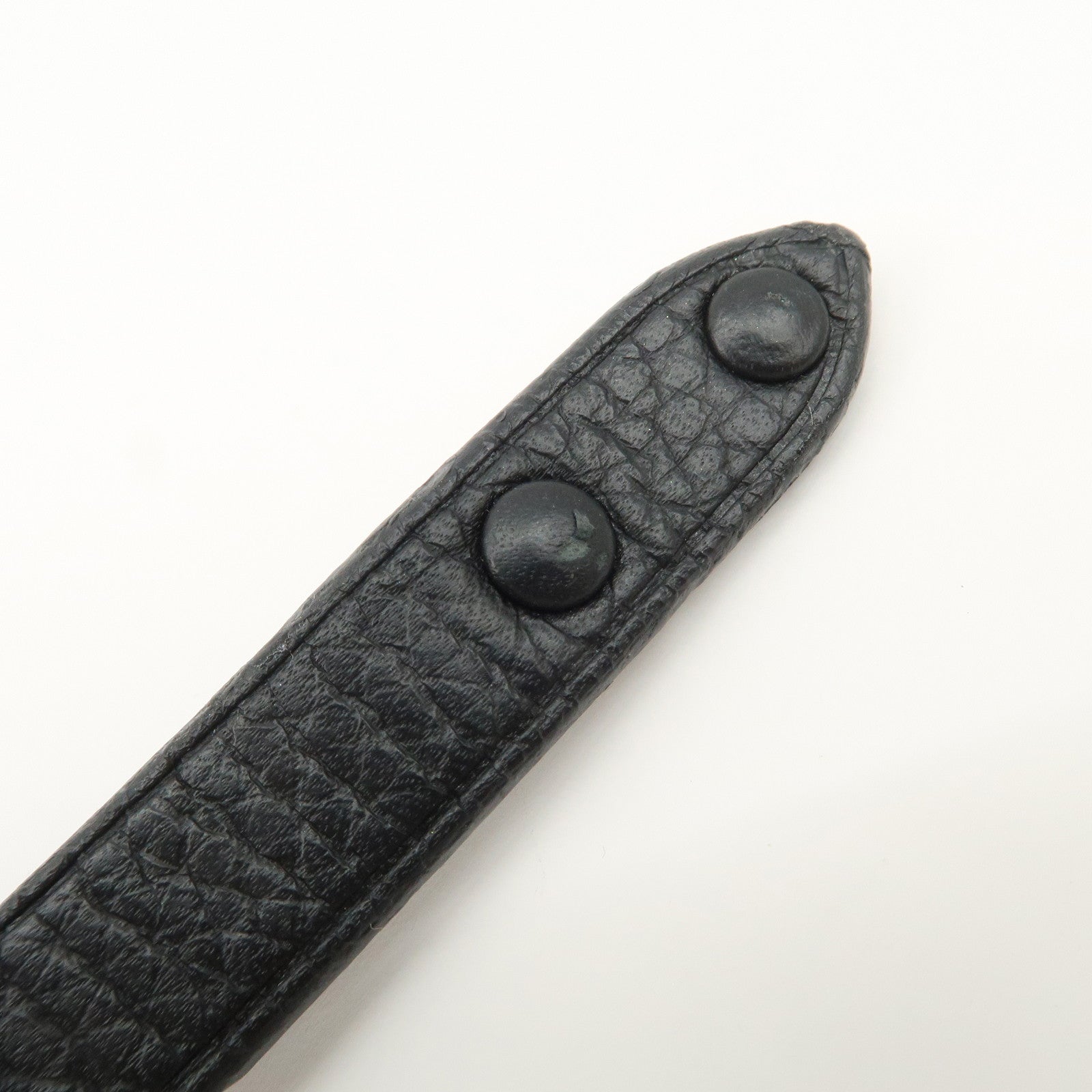Louis Vuitton Leather Metal Bracelet Pression Black M6512