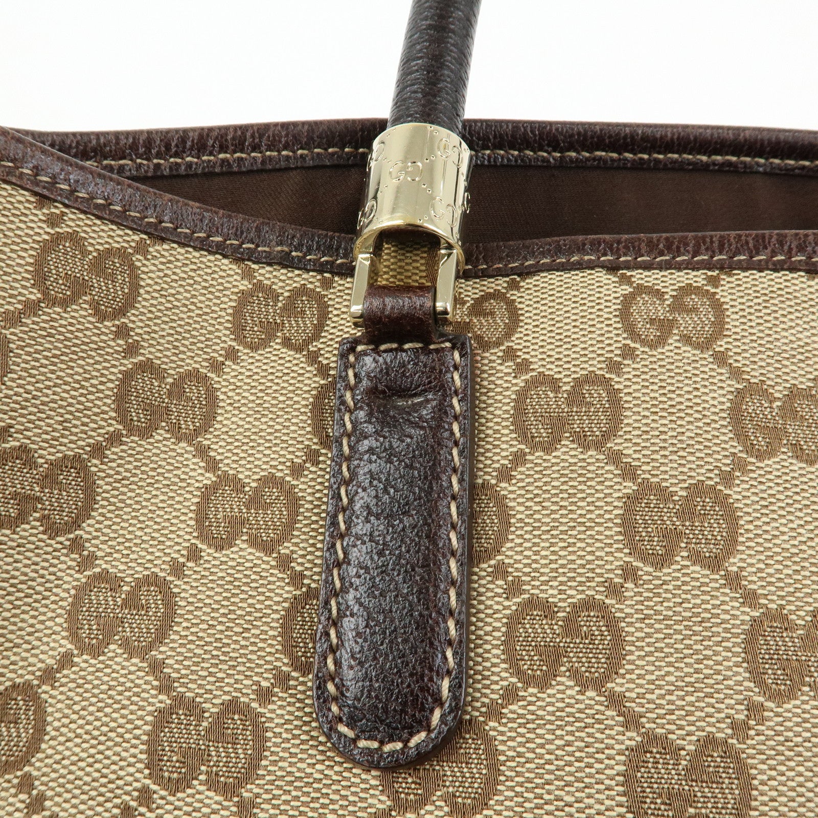 GUCCI Sherry GG Canvas Tote Bag Shoulder Bag Beige Brown 161717