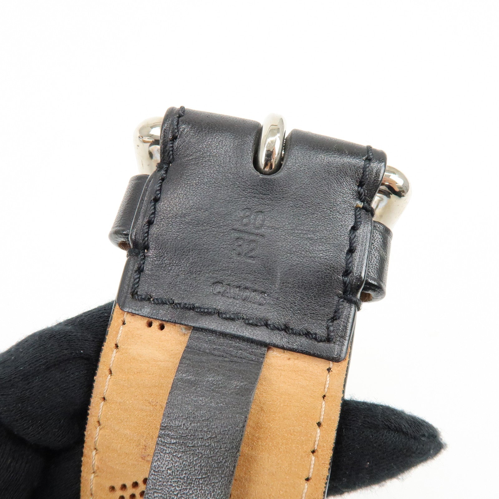 Louis Vuitton Leather Ceinture Perfo Belt 80/32 Black M6931