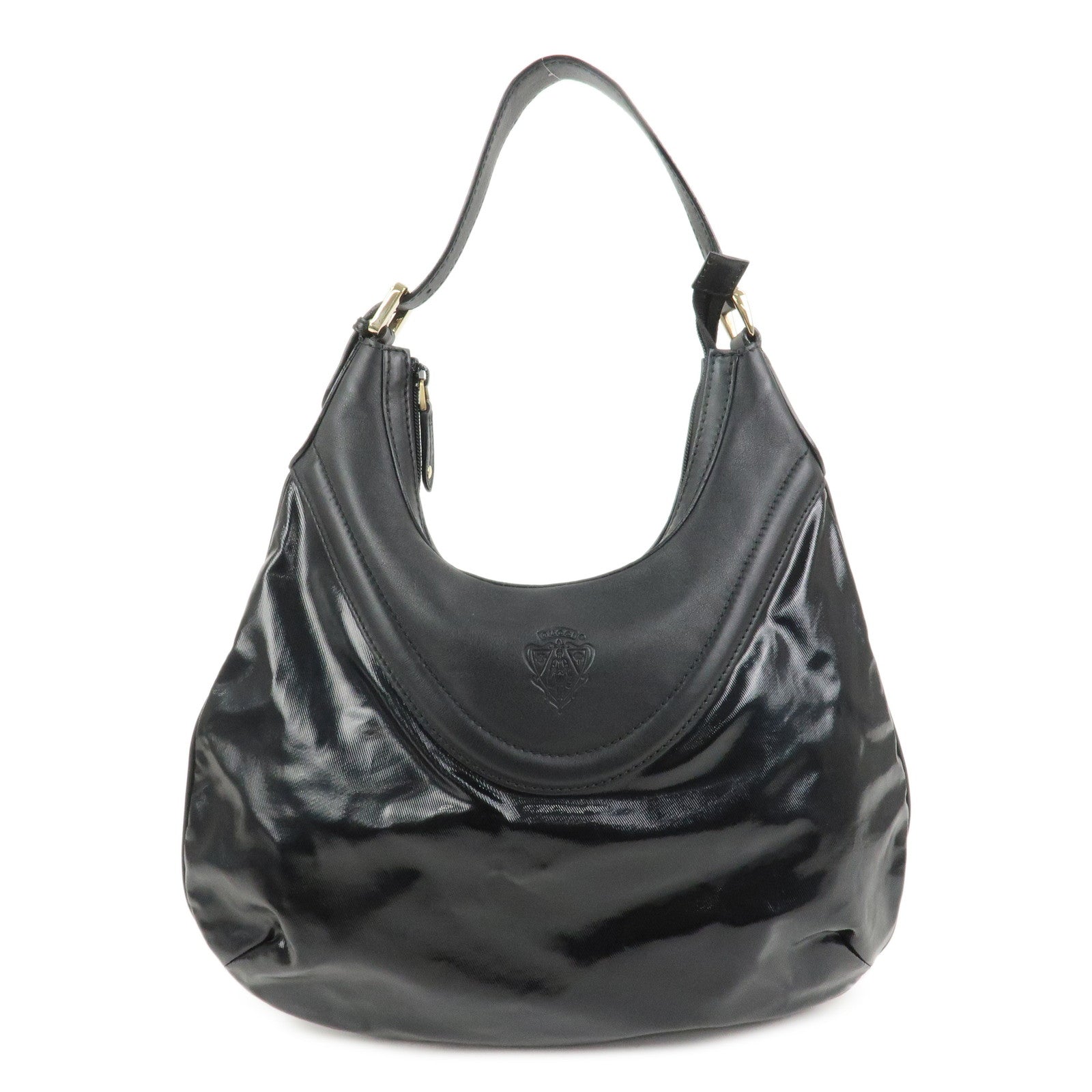 GUCCI Hysteria PVC Canvas Leather Shoulder Bag Black 262903