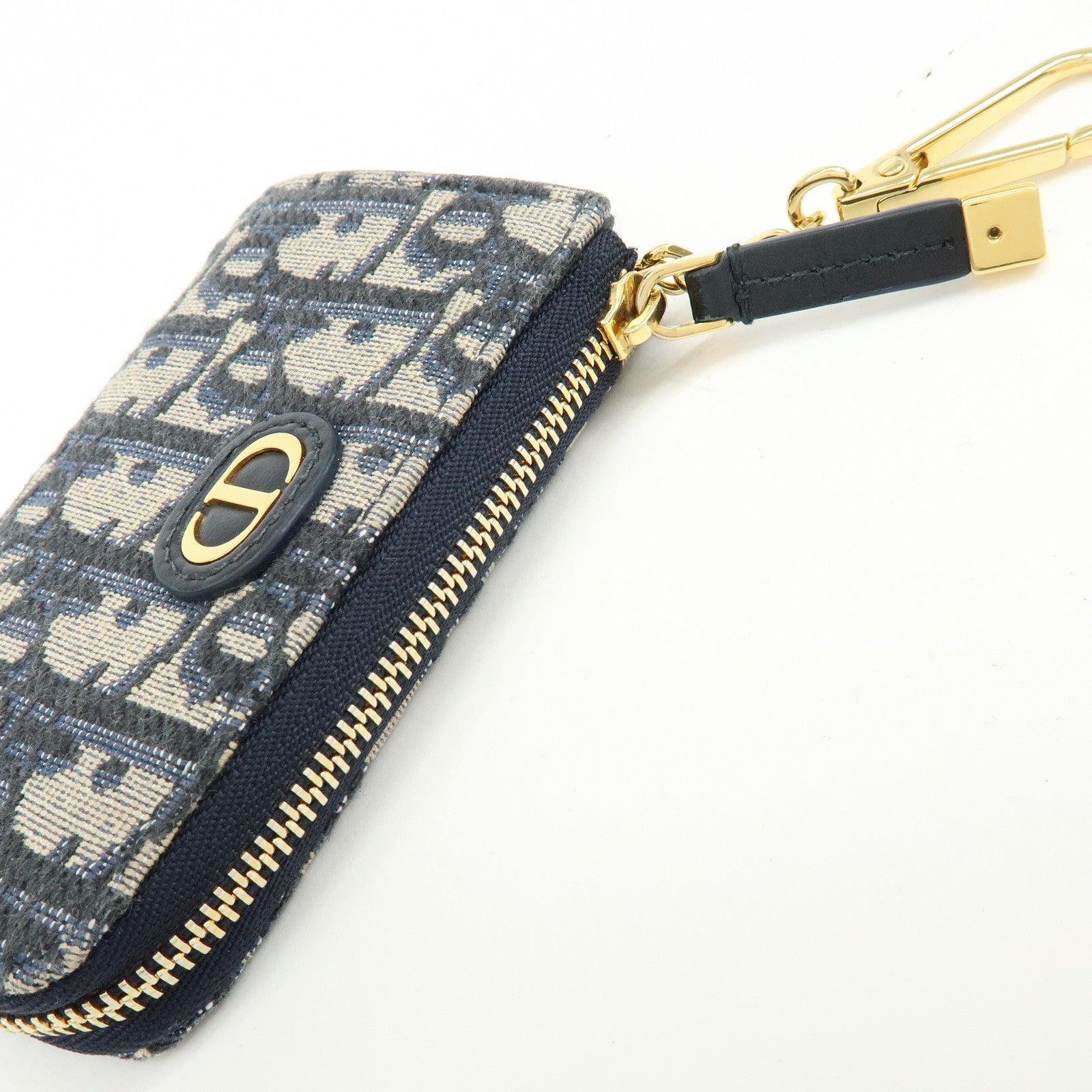Christian Dior Oblique 30 Montaigne Jacquard Canvas Coin Case Navy