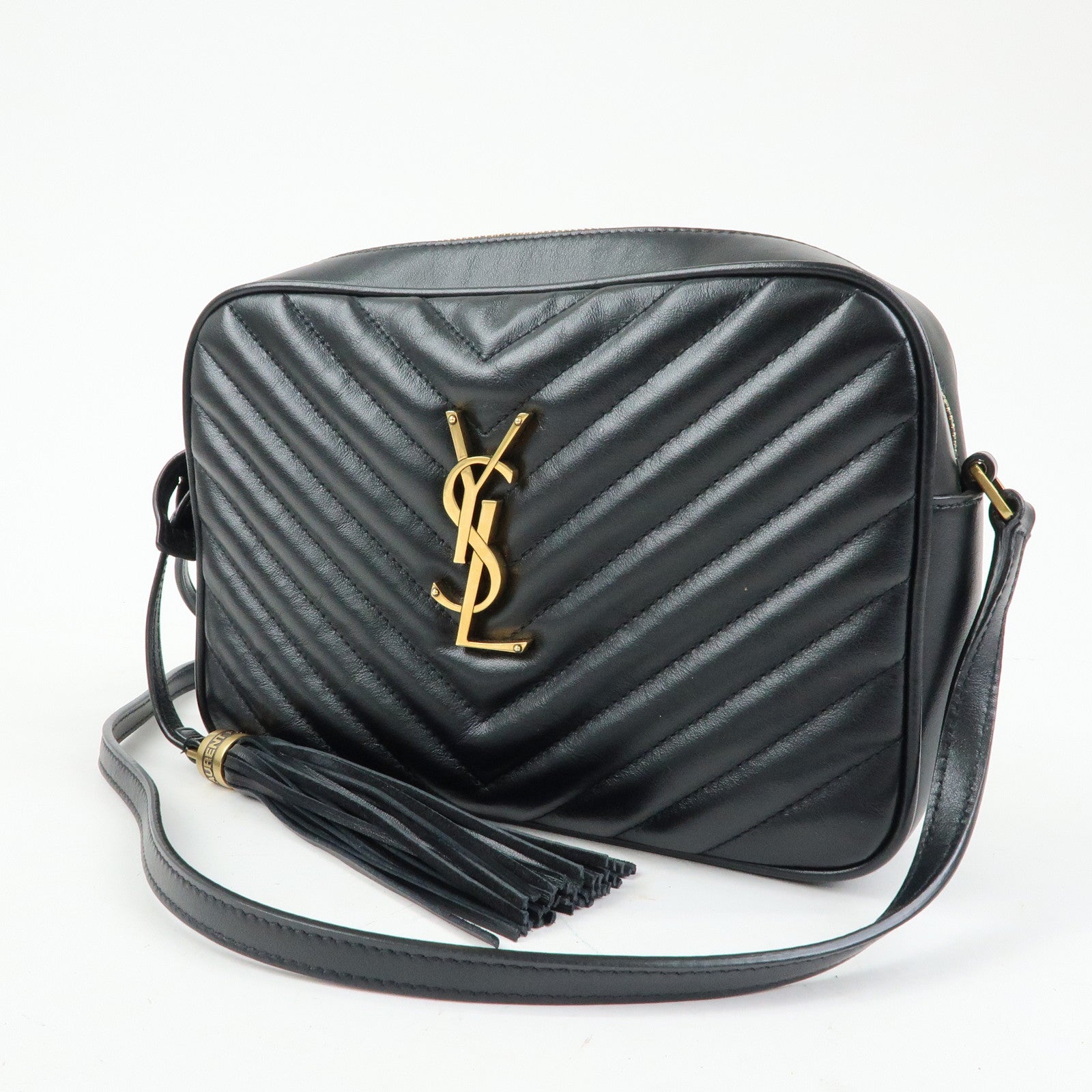 SAINT LAURENT PARIS Cassandra Shoulder Crossbody Bag Black 612544