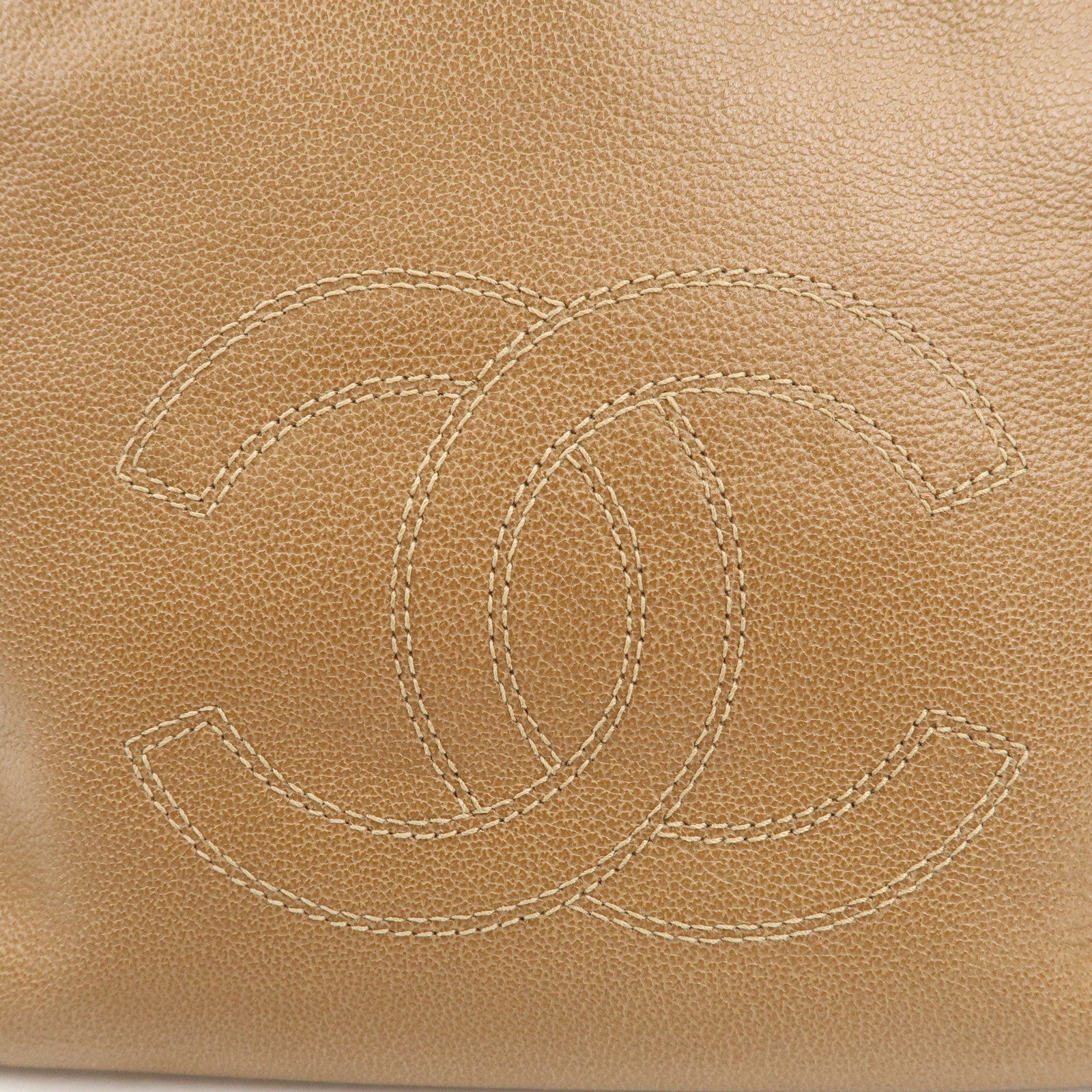 CHANEL COCO Mark Caviarskin Leather Shoulder Bag Tote Bag Brown Used