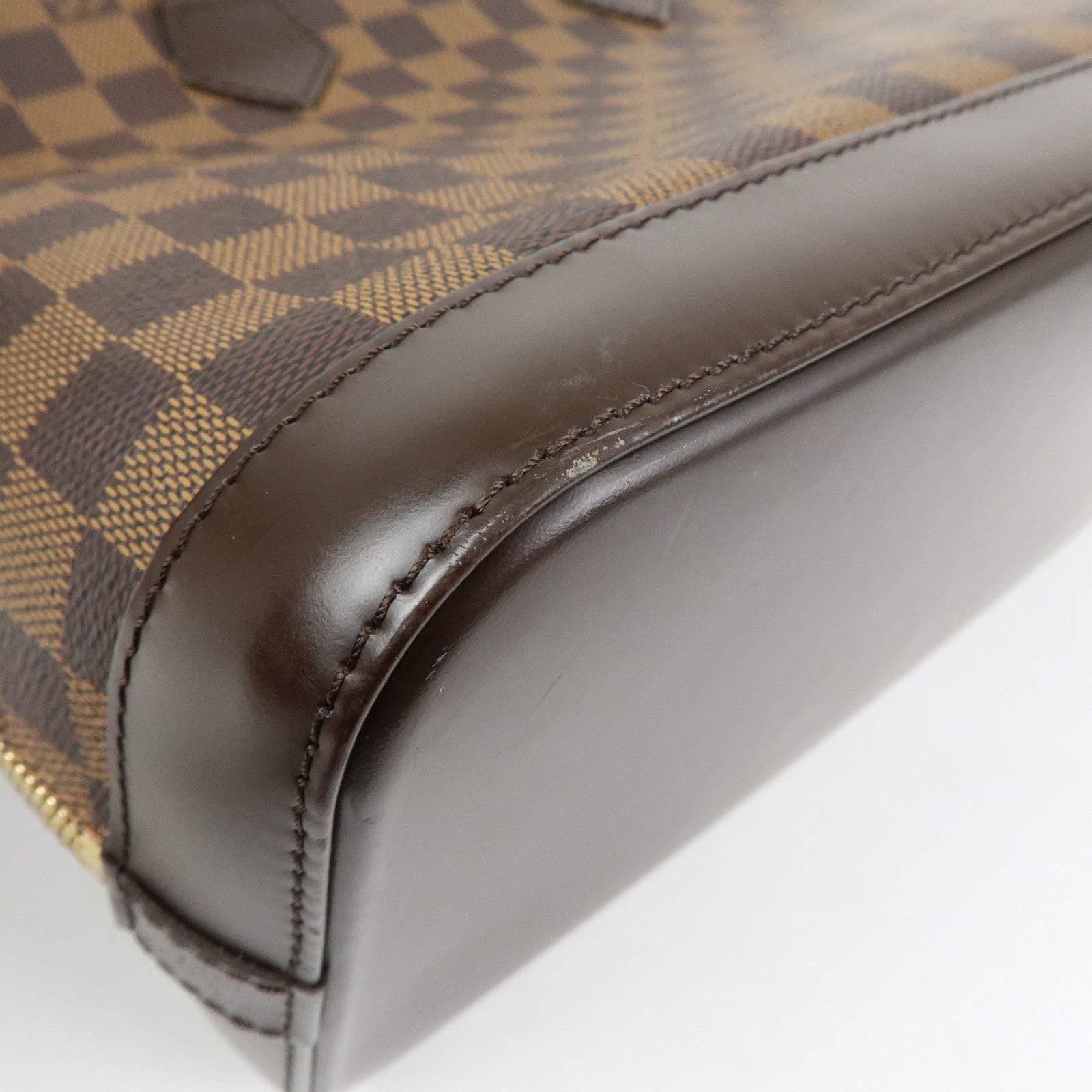 Louis Vuitton Damier Canvas Leather Alma PM Hand Bag Brown N51131