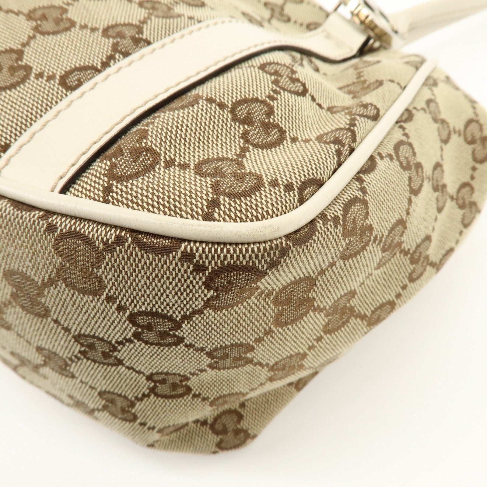GUCCI Interlocking G GG Twins Canvas Leather Tote Bag Beige 232963
