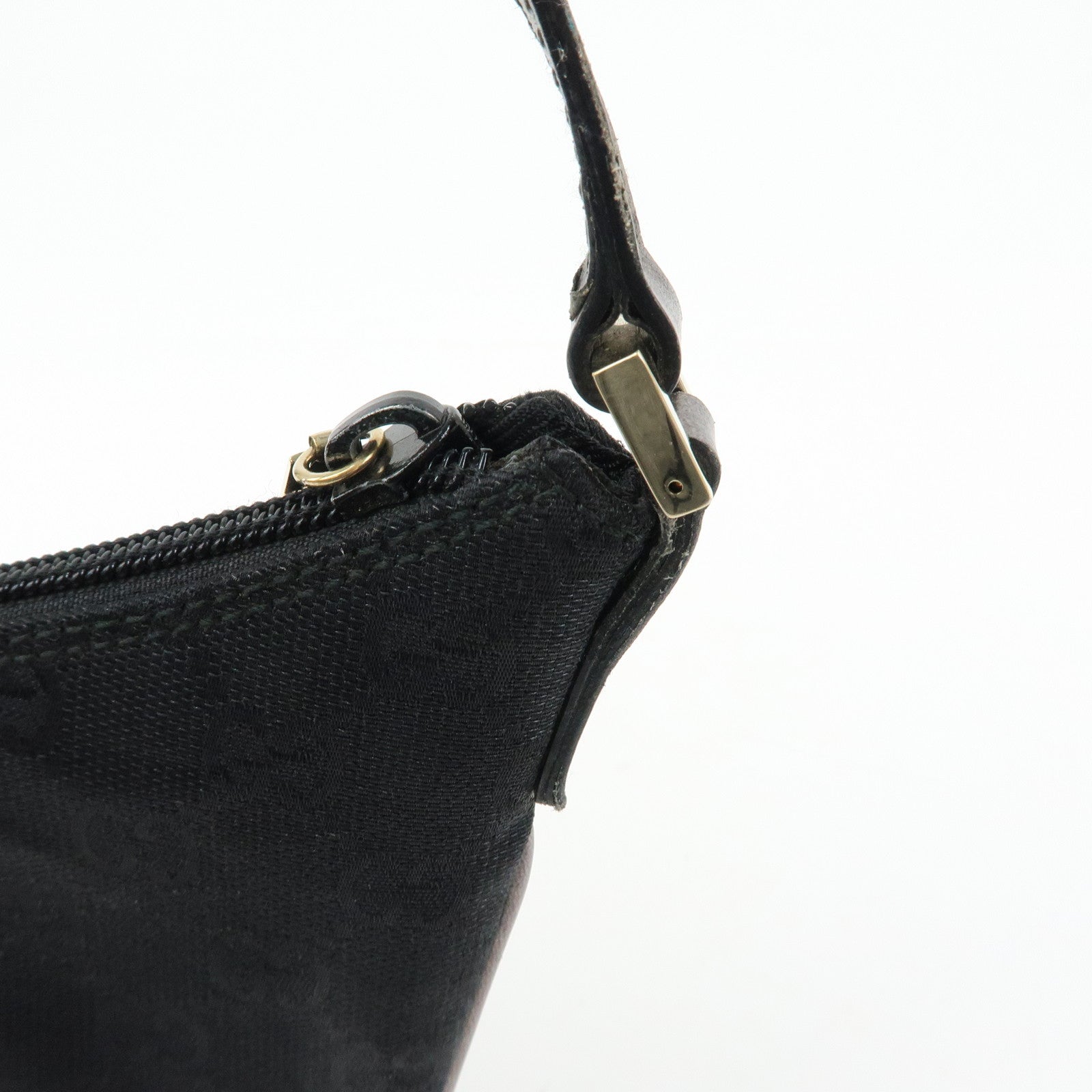 GUCCI GG Canvas Leather Shoulder Bag Hand Bag Black 005.0813