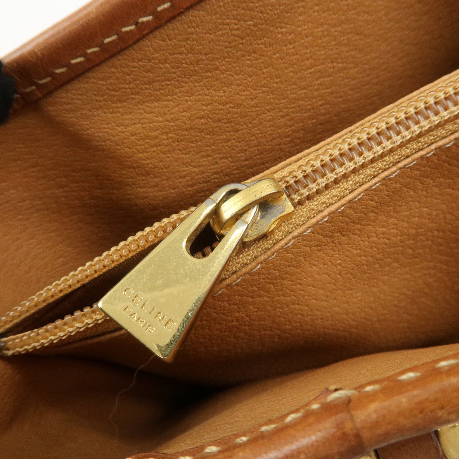 CELINE Macadam PVC Leather Tote Bag Hand Bag Brown