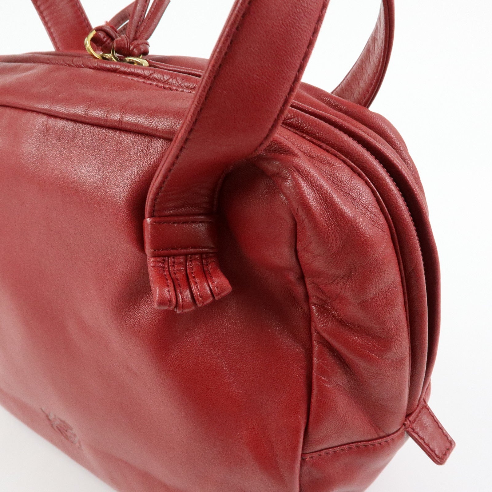 LOEWE Anagram Nappa Leather Hand Bag Shoulder Bag Red