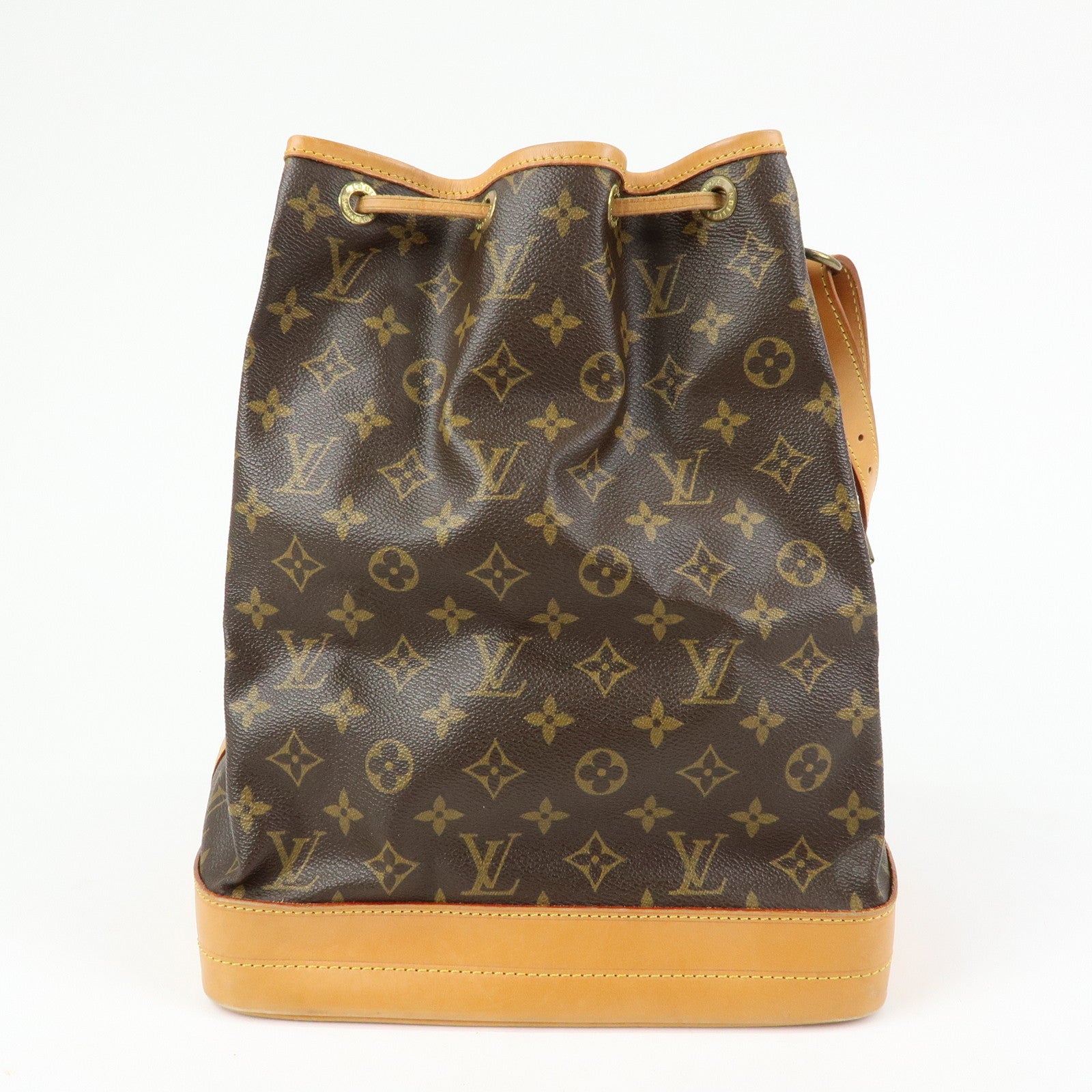 Louis Vuitton Monogram Canvas Leather Noe Shoulder Bag Brown M42224