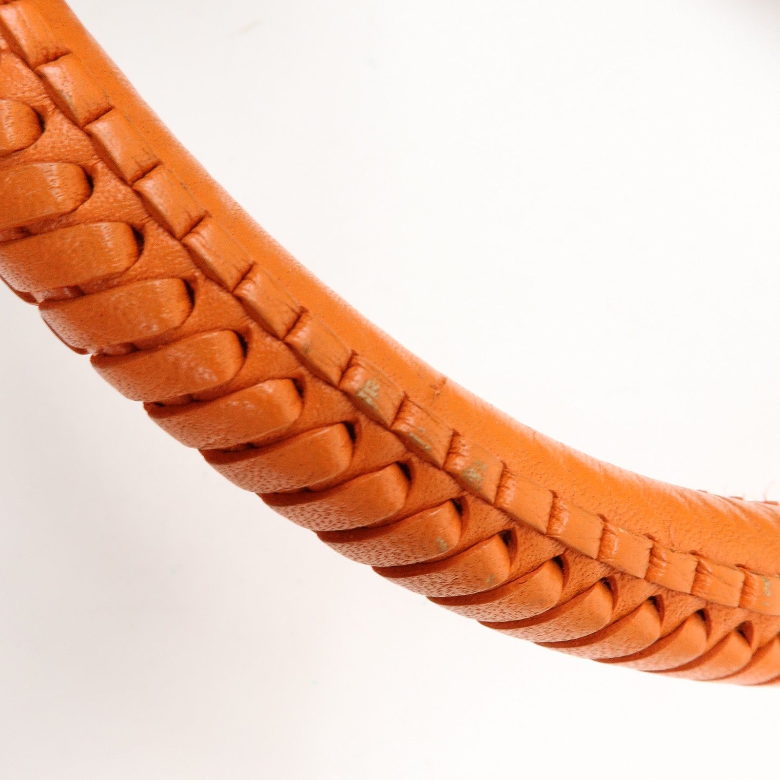 PRADA Logo Leather Shoulder Bag Tote Bag Hand Bag Orange BR4829