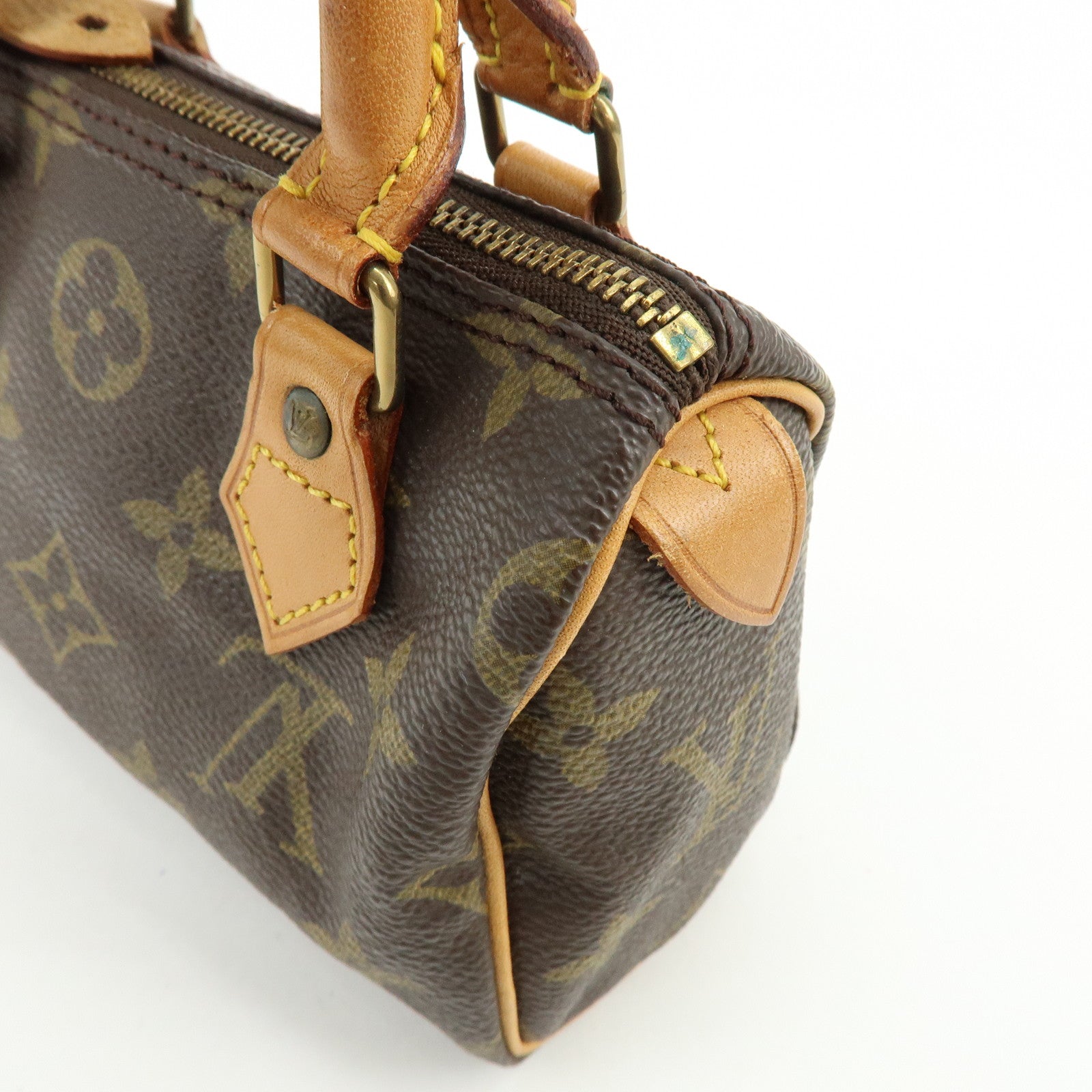 Louis Vuitton Monogram Mini Speedy Hand Bag Brown M41534