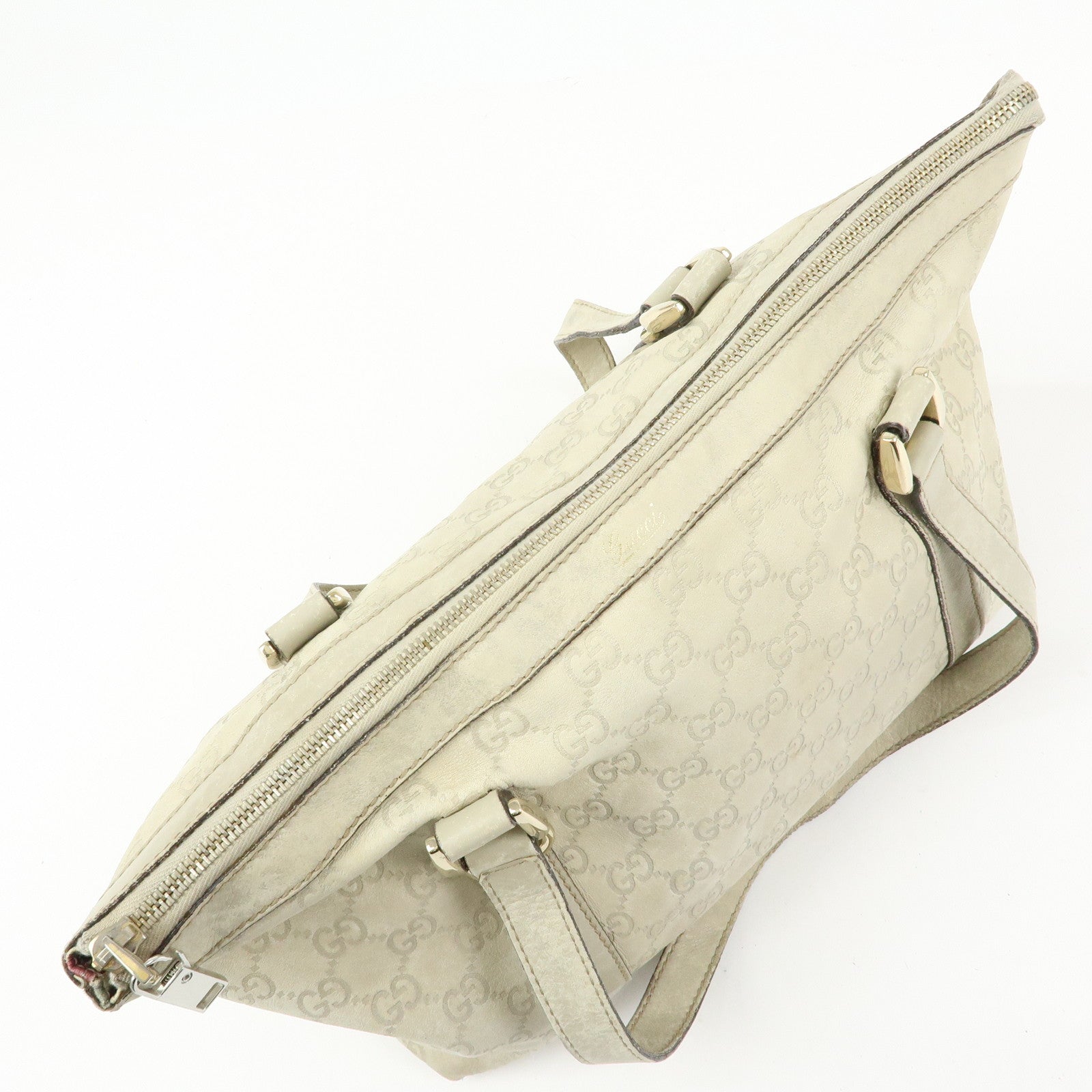 GUCCI Abbey GG Canvas Tote Bag Shoulder Bag White 141470