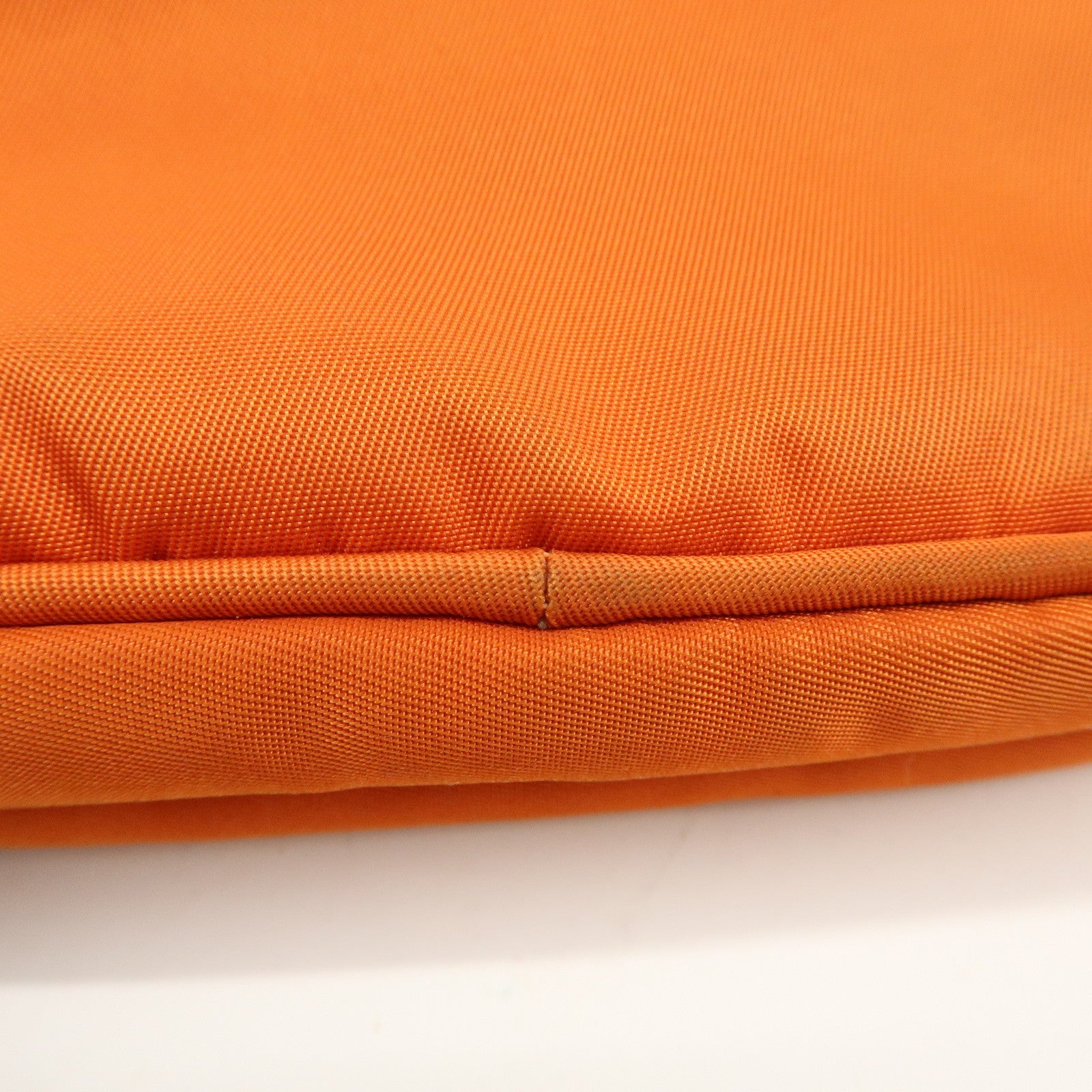 PRADA Triangle Logo Nylon Leather Shoulder Bag Orange 1N1861