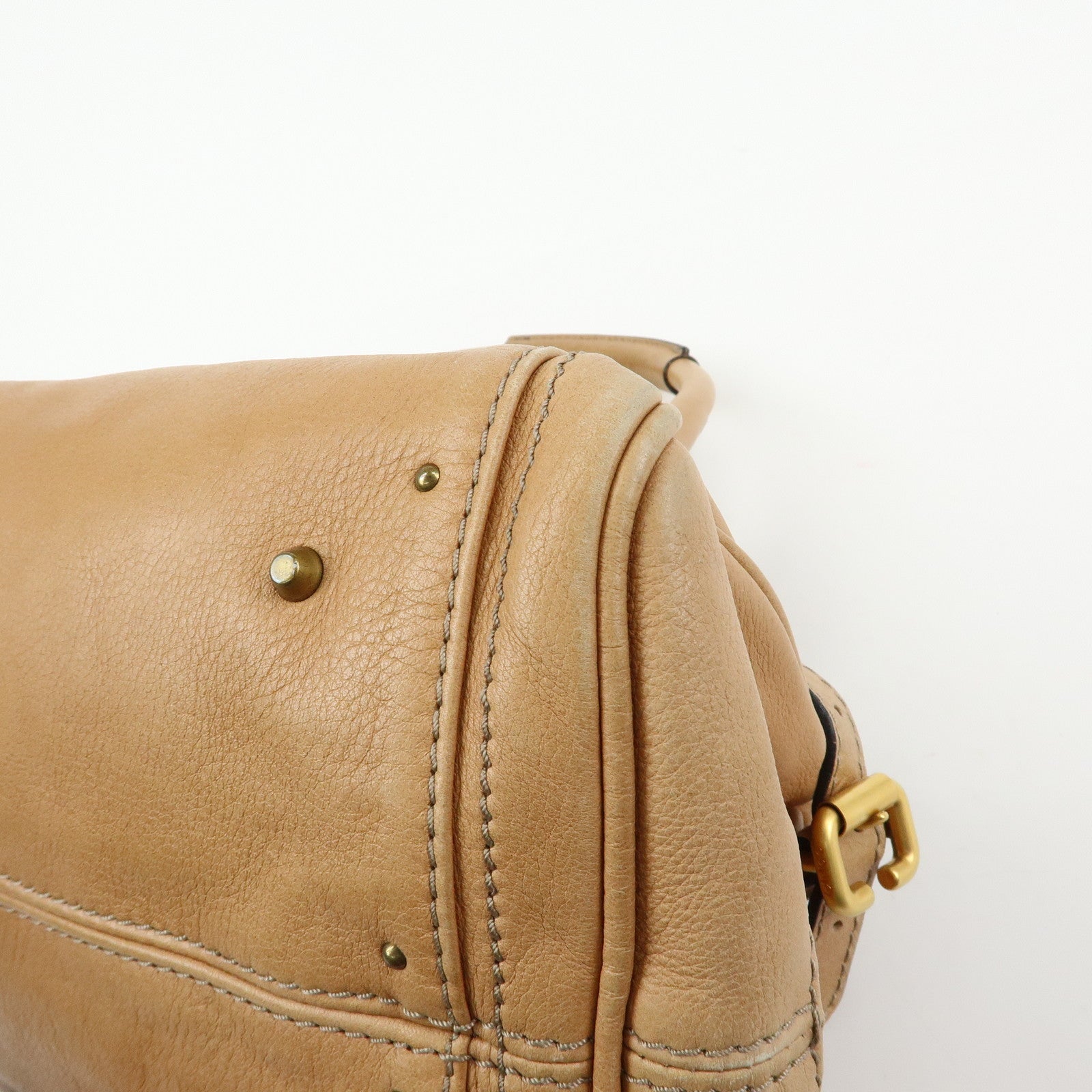 Chloe Paddington Leather Medium Shoulder Bag Boston Bag Light Brown
