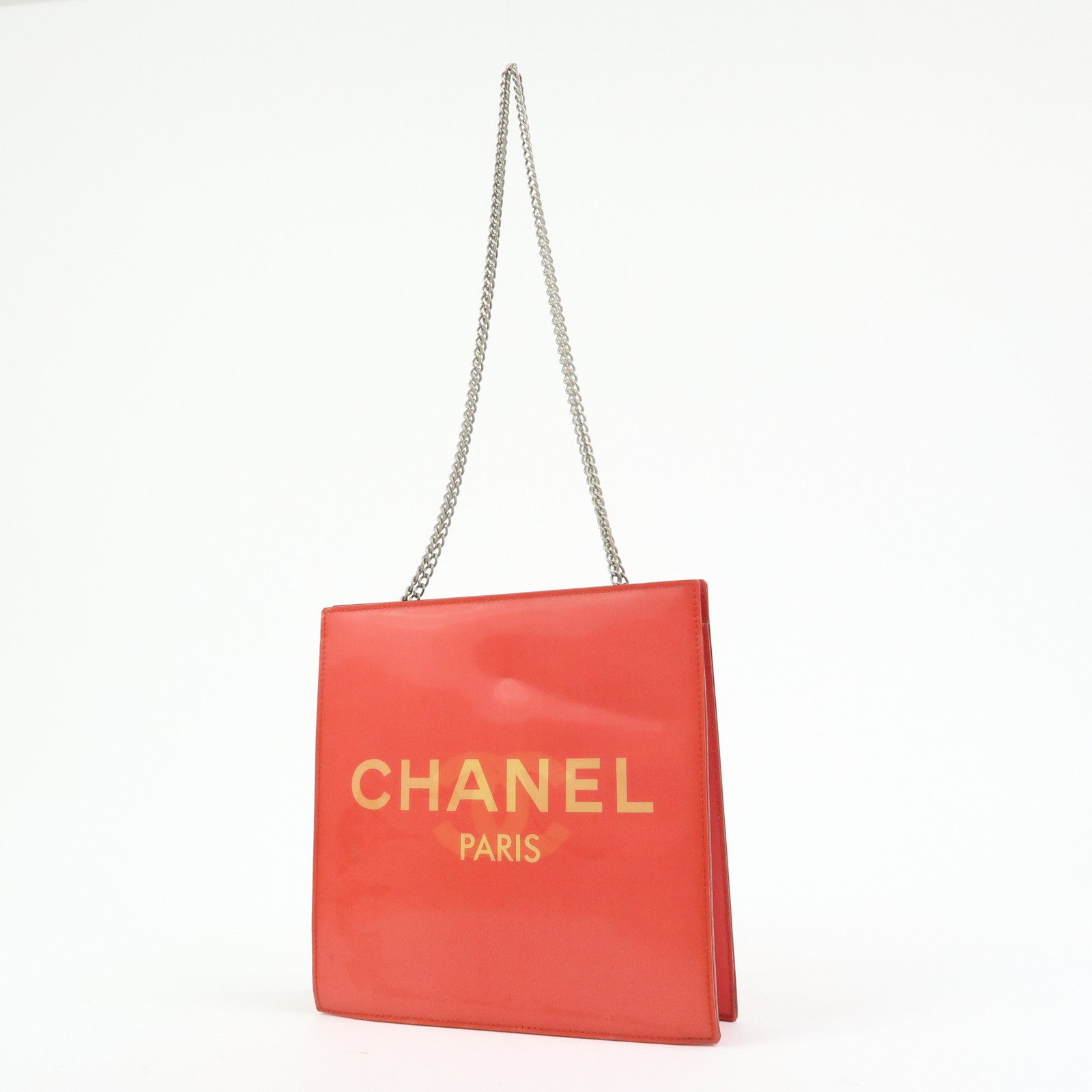 CHANEL COCO Mark PVC Hologram Chain Shoulder Bag Red
