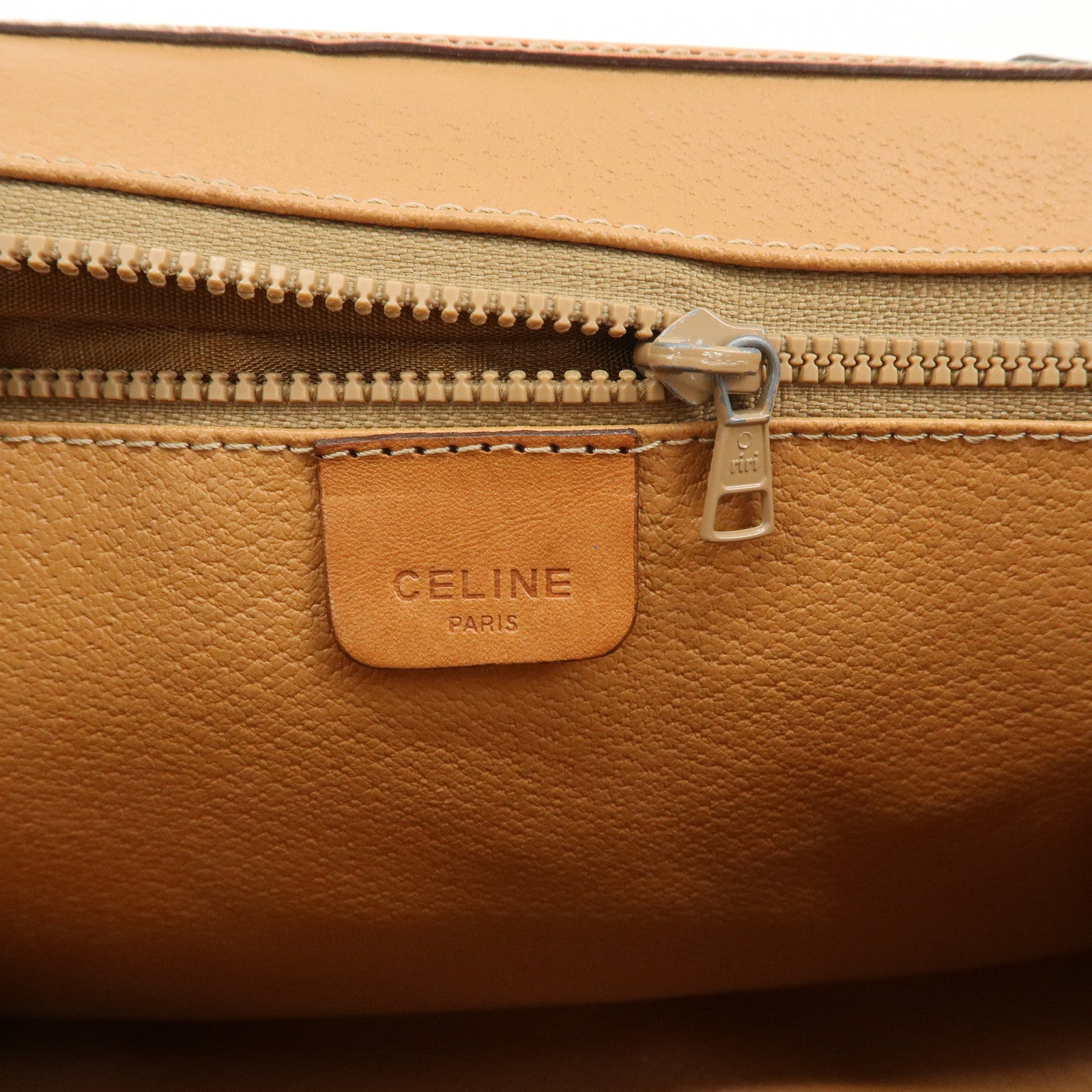 CELINE Macadam PVC Leather 2Way Bag Shoulder Bag Beige
