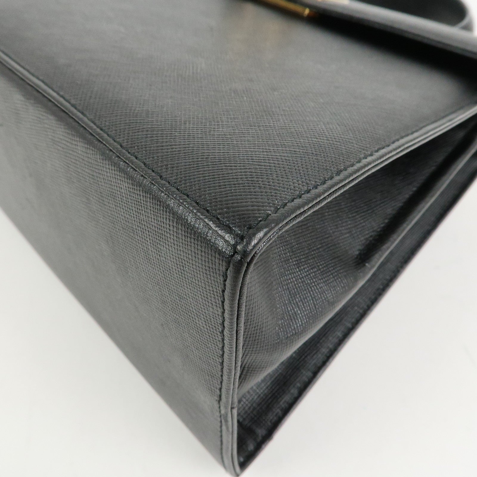 Ferragamo Gancini Leather 2Way Bag Shoulder Bag Hand Bag Black