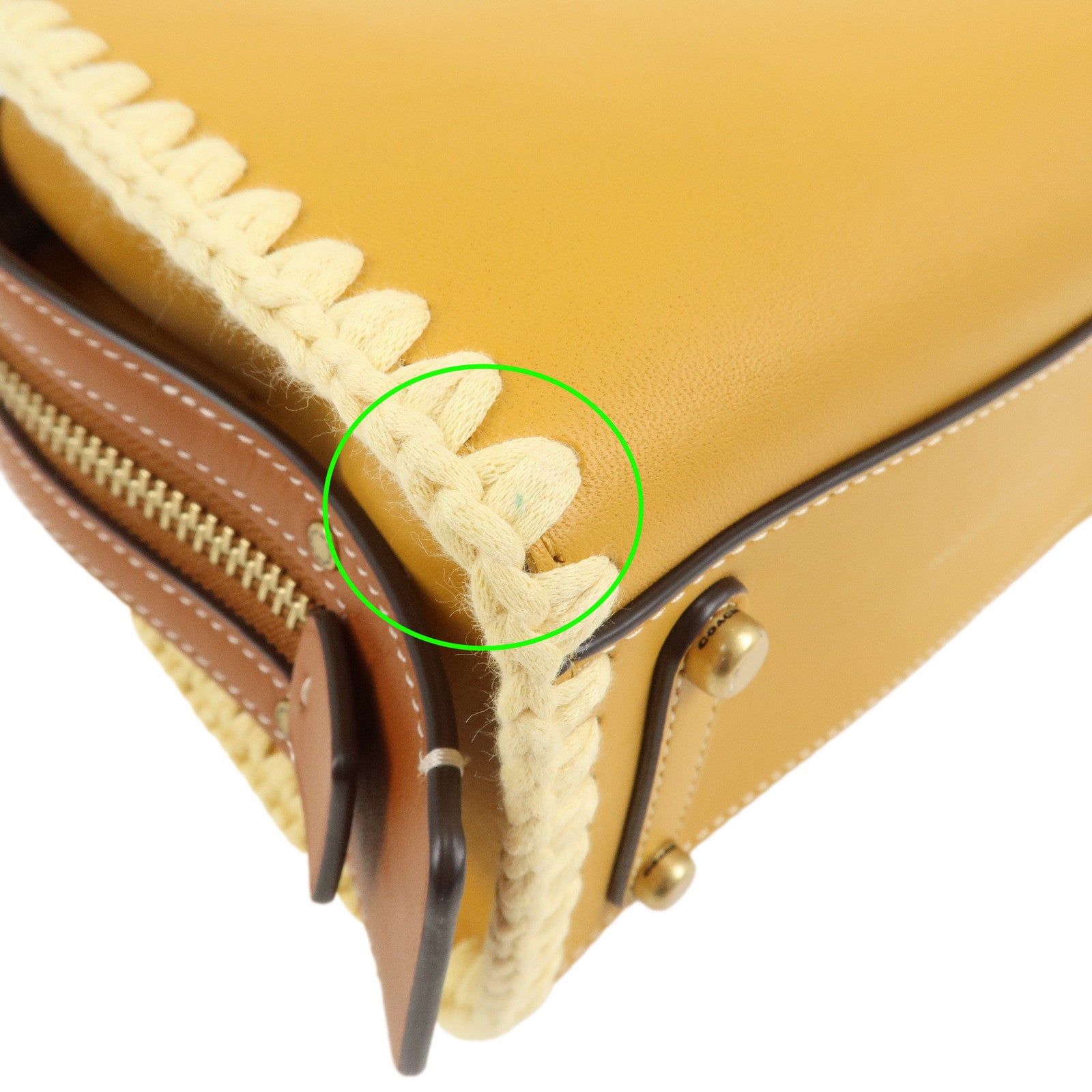 COACH Leather Rogue 2Way Bag 2023 Summer Collection Mustard Brown