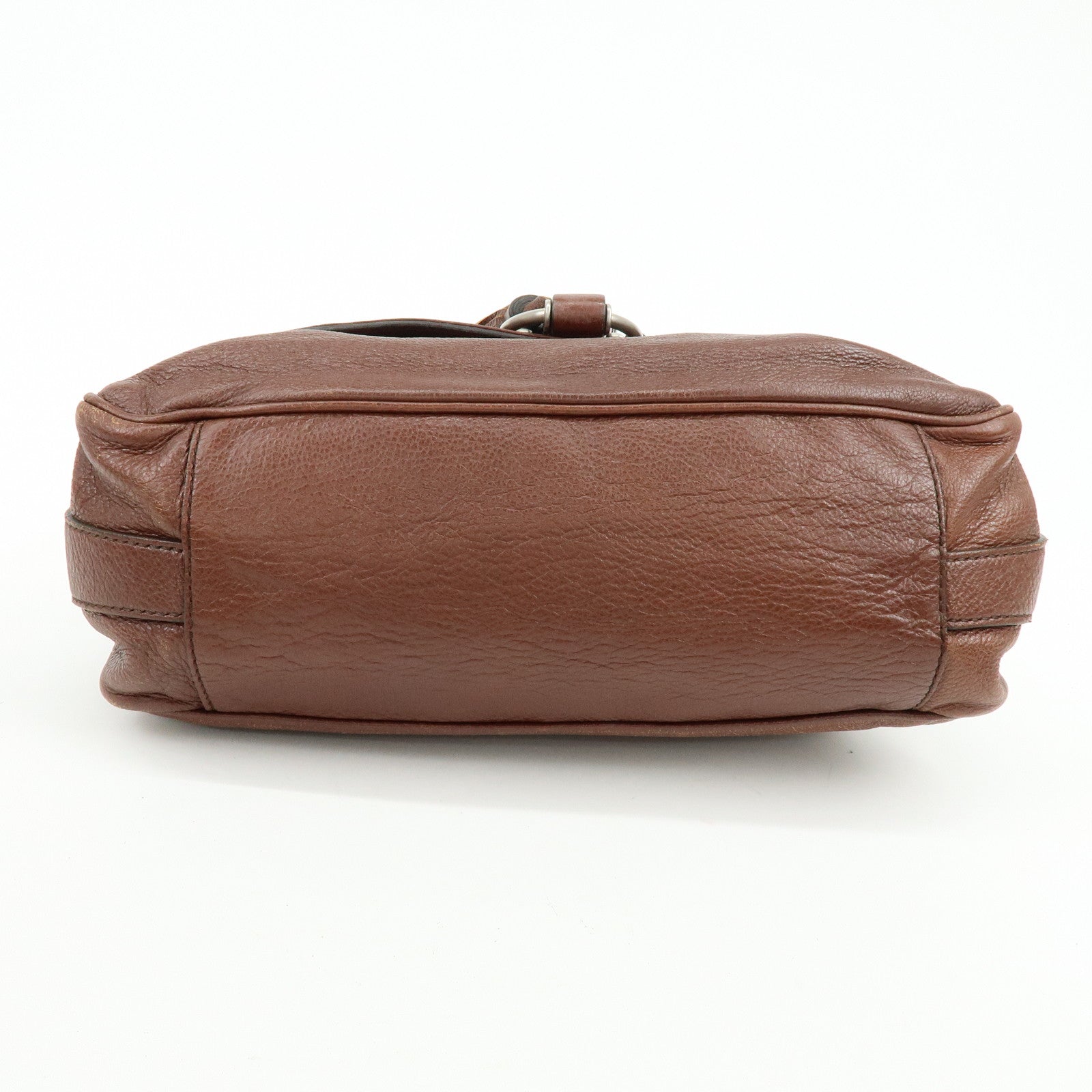 CELINE Tassel Leather Shoulder Bag Brown