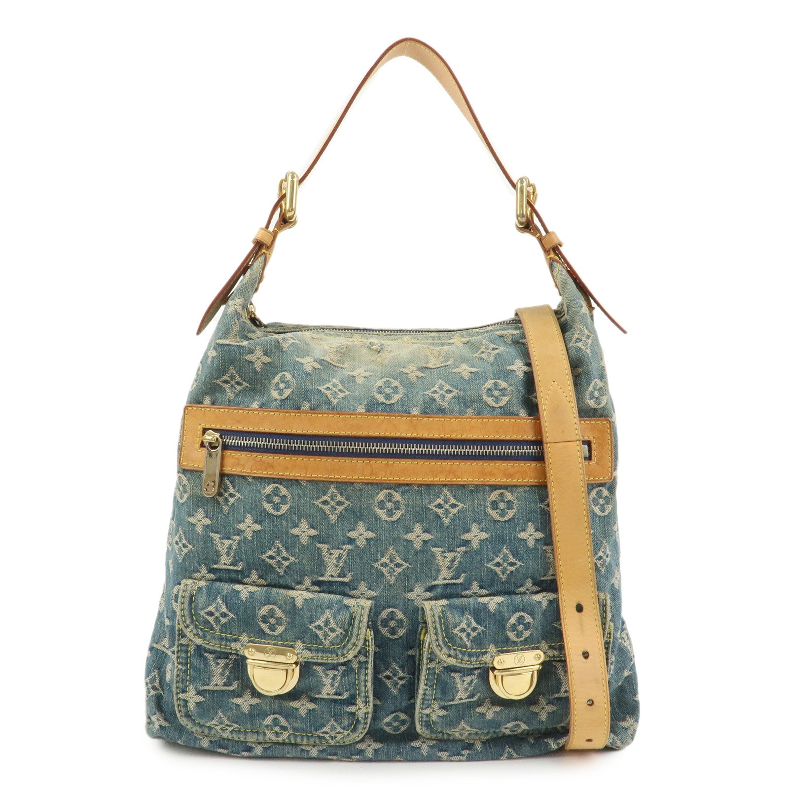 Louis Vuitton Monogram Denim Baggy GM Shoulder Bag Blue M95048