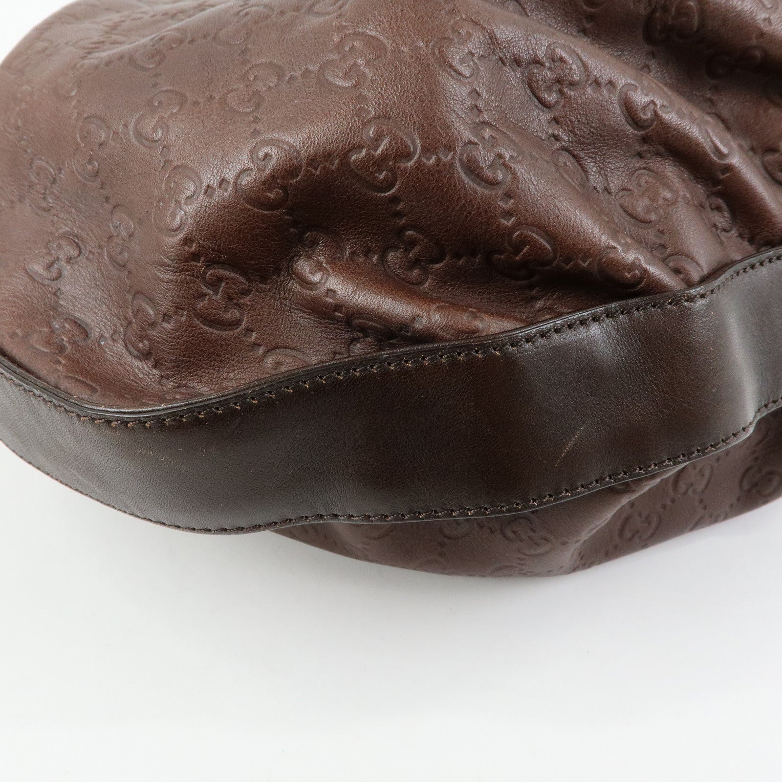 GUCCI Interlocking G Guccissima Leather Shoulder Bag Brown 223951