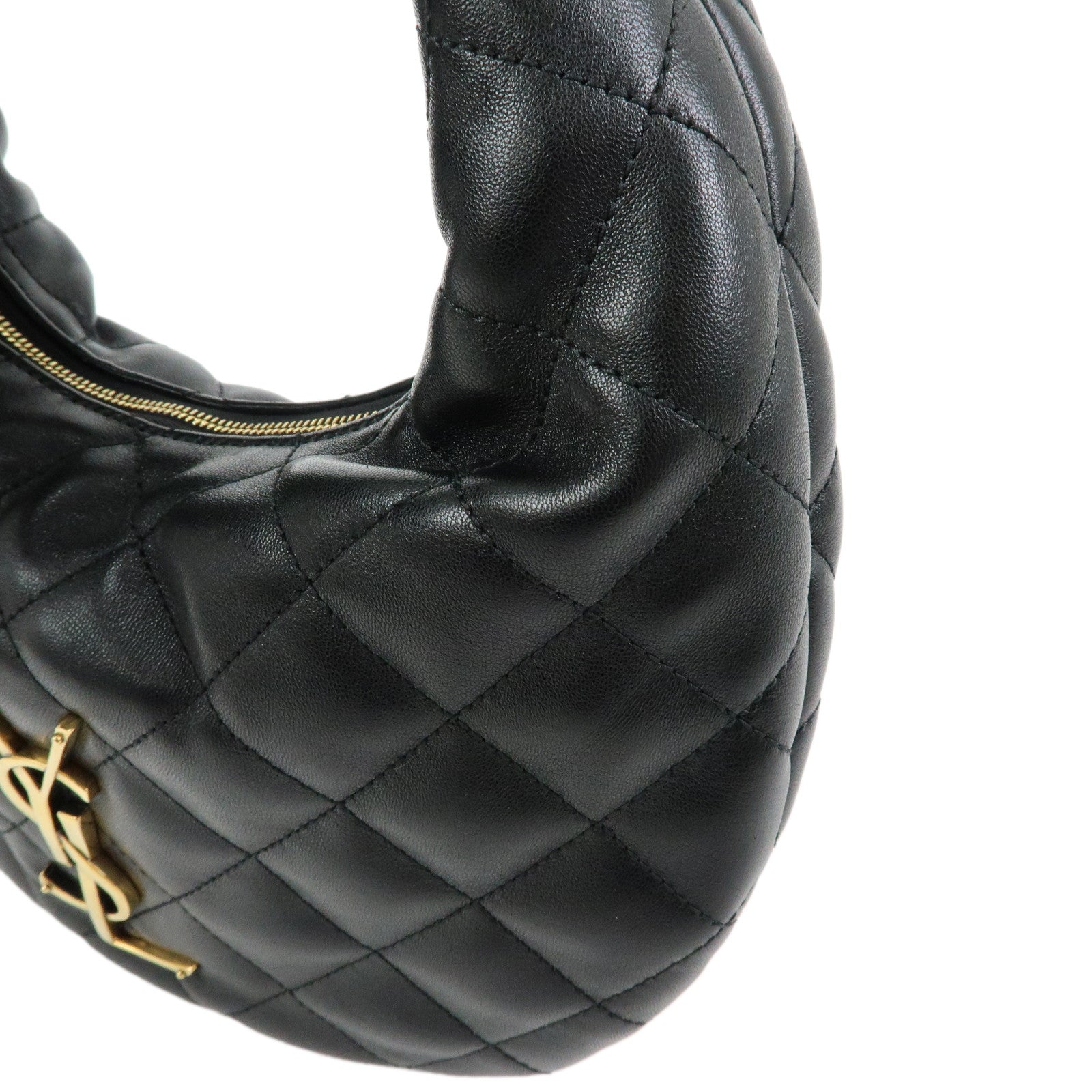 SAINT LAURENT PARIS ICARINO Quilting Nappa Leather Hand Bag Black