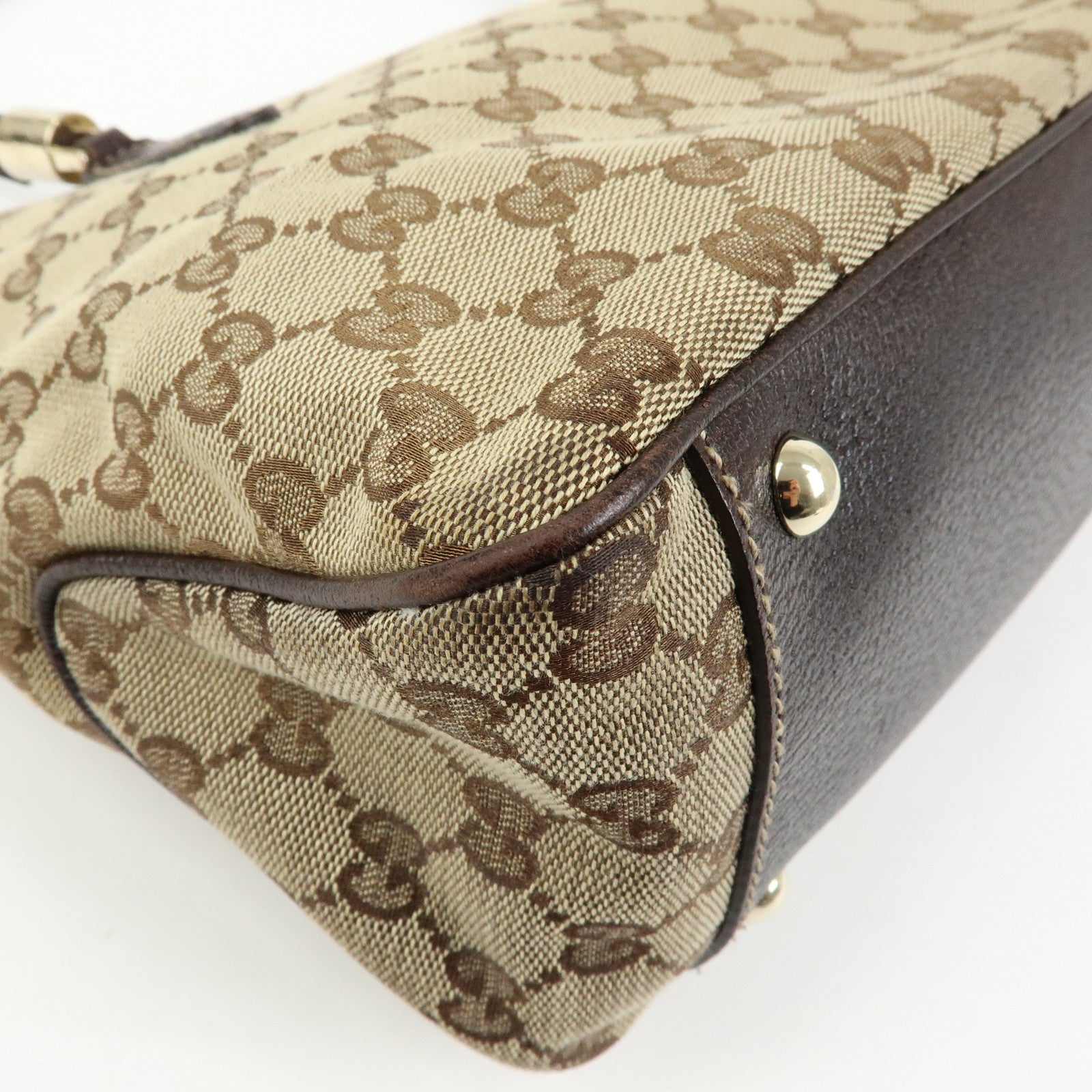 GUCCI Sherry GG Canvas Tote Bag Shoulder Bag Beige Brown 161717