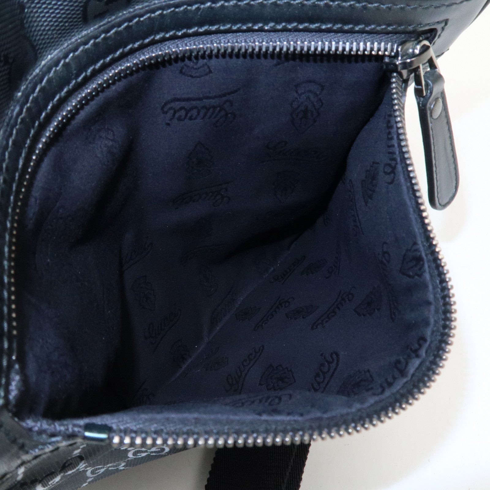 GUCCI GG Imprime Monogram PVC Shoulder Bag Cross Body Bag Black 201448