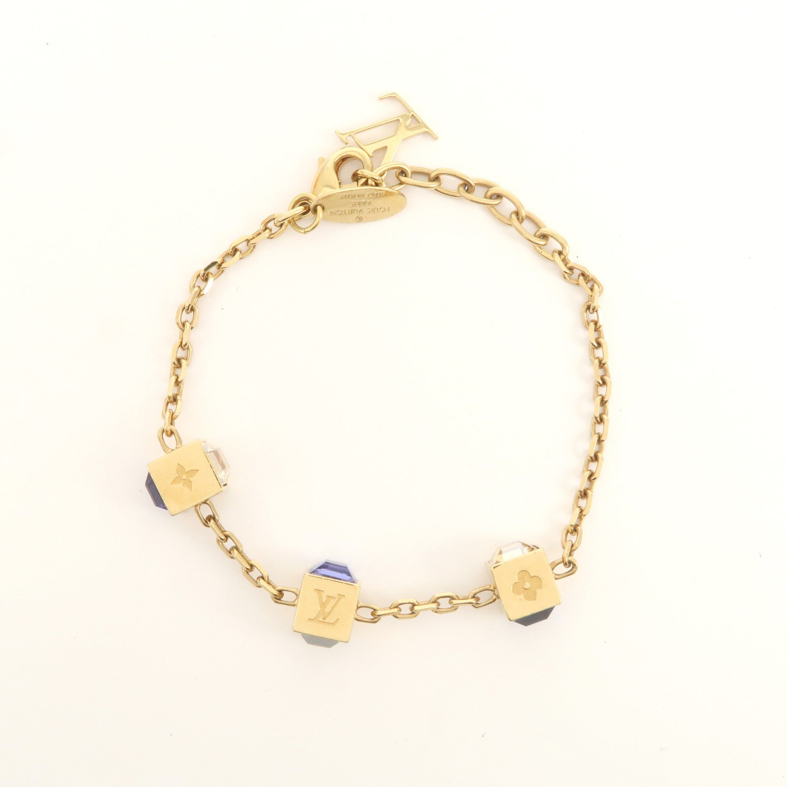 Louis Vuitton Monogram Bracelet Gamble Metal Bracelt Gold M65209