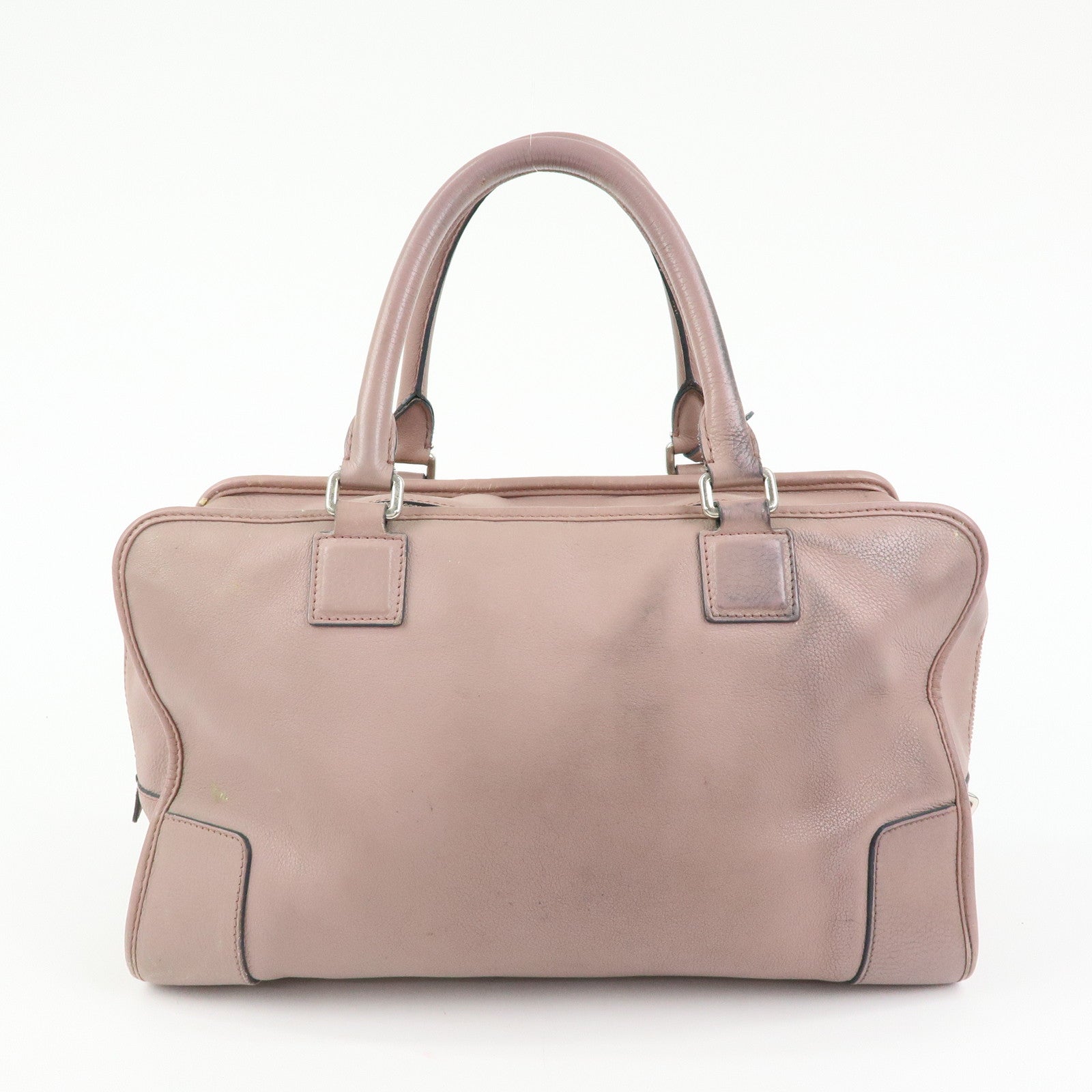 LOEWE Anagram Amazona 36 Leather Hand Bag Boston Bag Pink