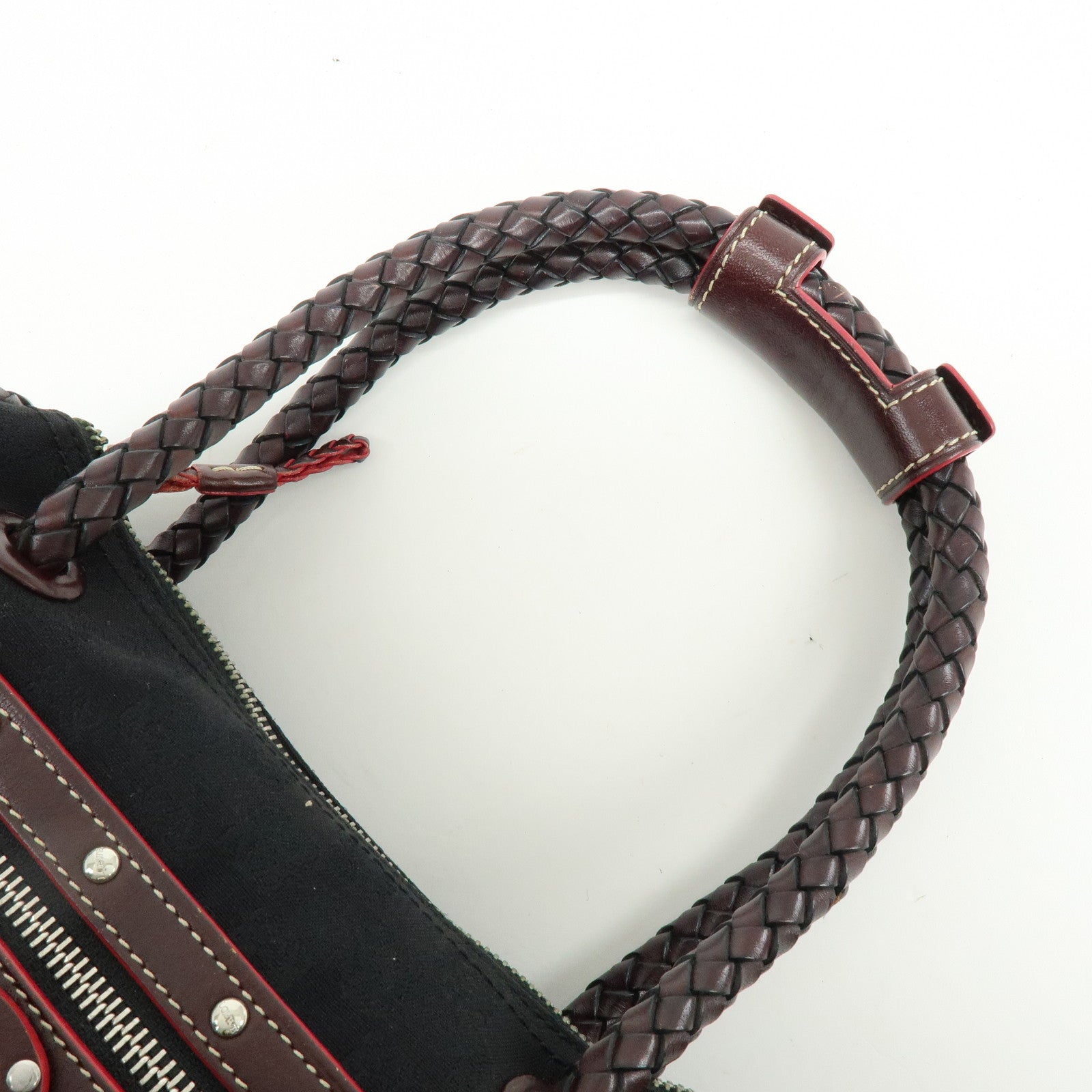 LOEWE Anagram Leather Mini Hand Bag Black Dark Brown