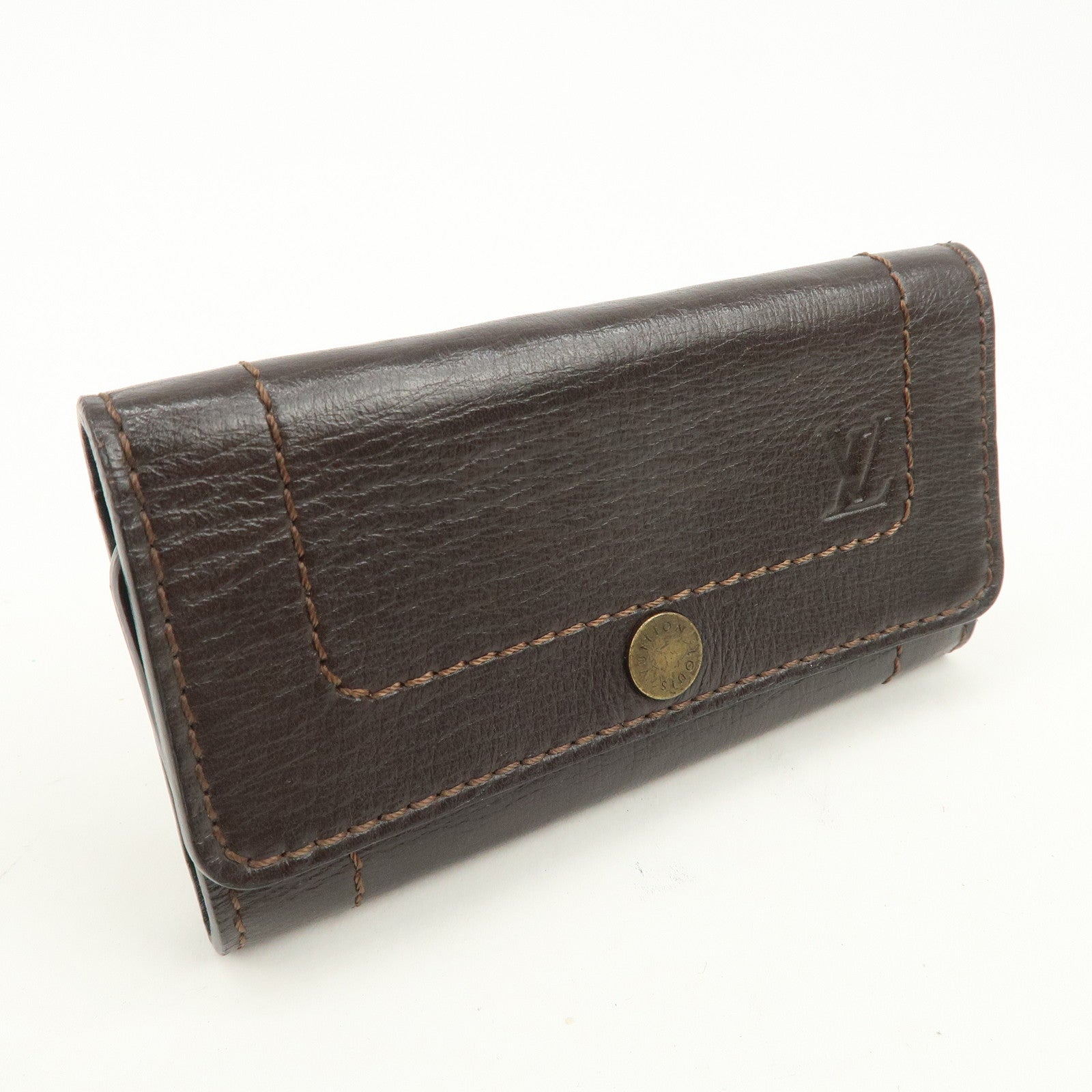 Louis Vuitton Utah Leather Multicles 6 Key Case Cafe M95539