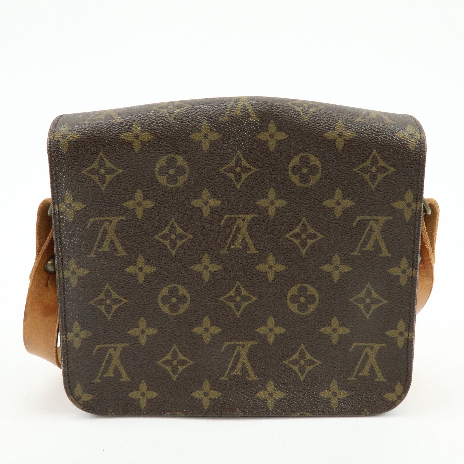 Louis Vuitton Monogram Cartouchiere MM Shoulder Bag Brown M51253