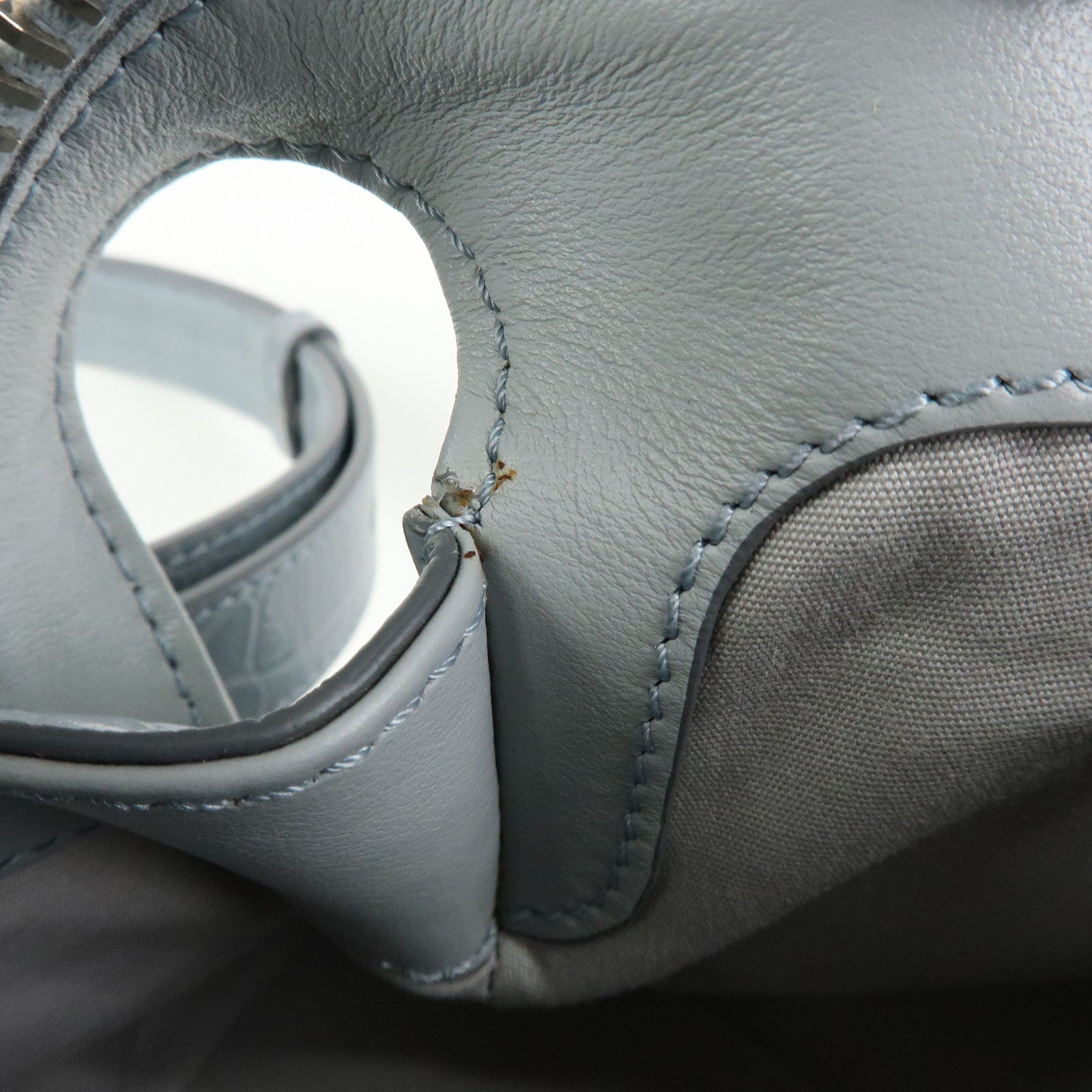 TOD'S D Styling Embossed Leather 2Way Hand Shoulder Bag Light Gray
