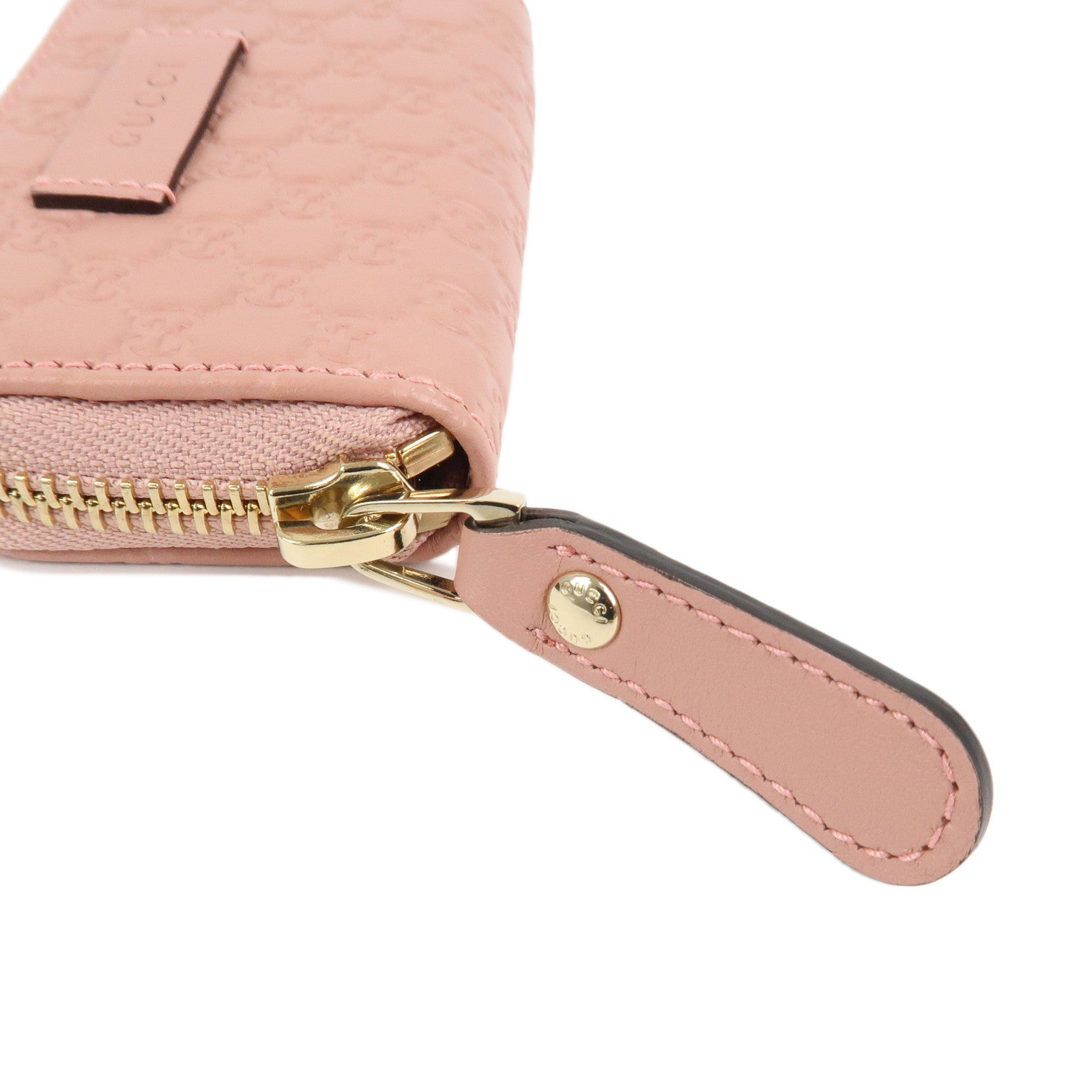 GUCCI Micro Guccissima Leather Coin Case Coin Purse Pink 449896