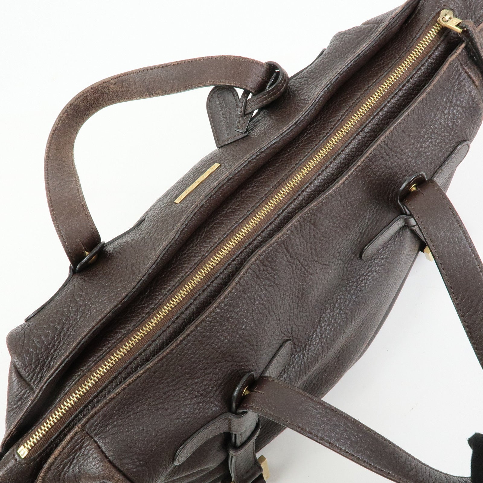 DELVAUX Leather 2Way Bag Hand Bag Shoulder Bag Brown