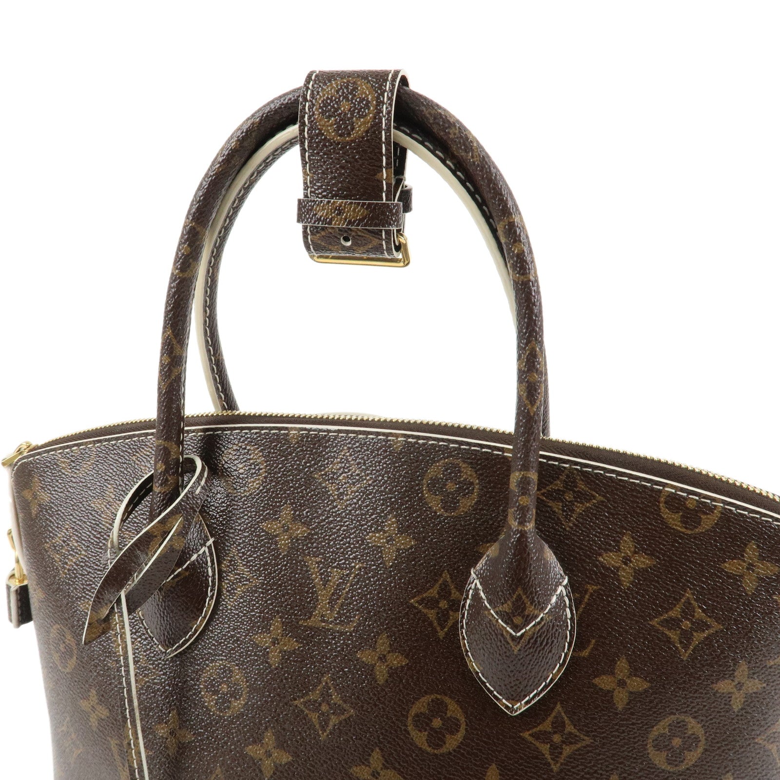 Louis Vuitton Monogram Shiny Canvas Lock It Hand Bag Brown M40597 Used