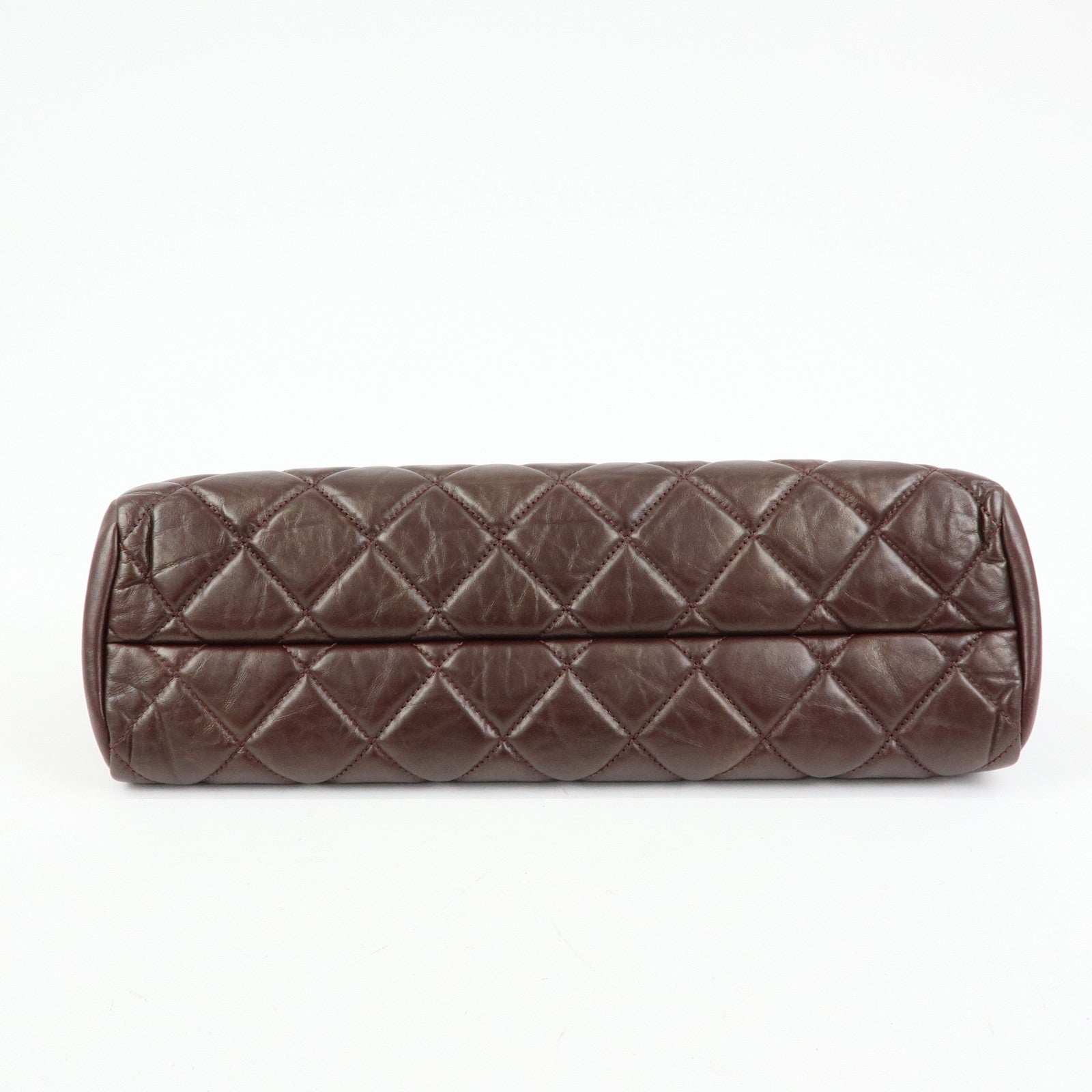 CHANEL Mademoiselle Calf Leather Chain Shoulder Bag Bordeaux