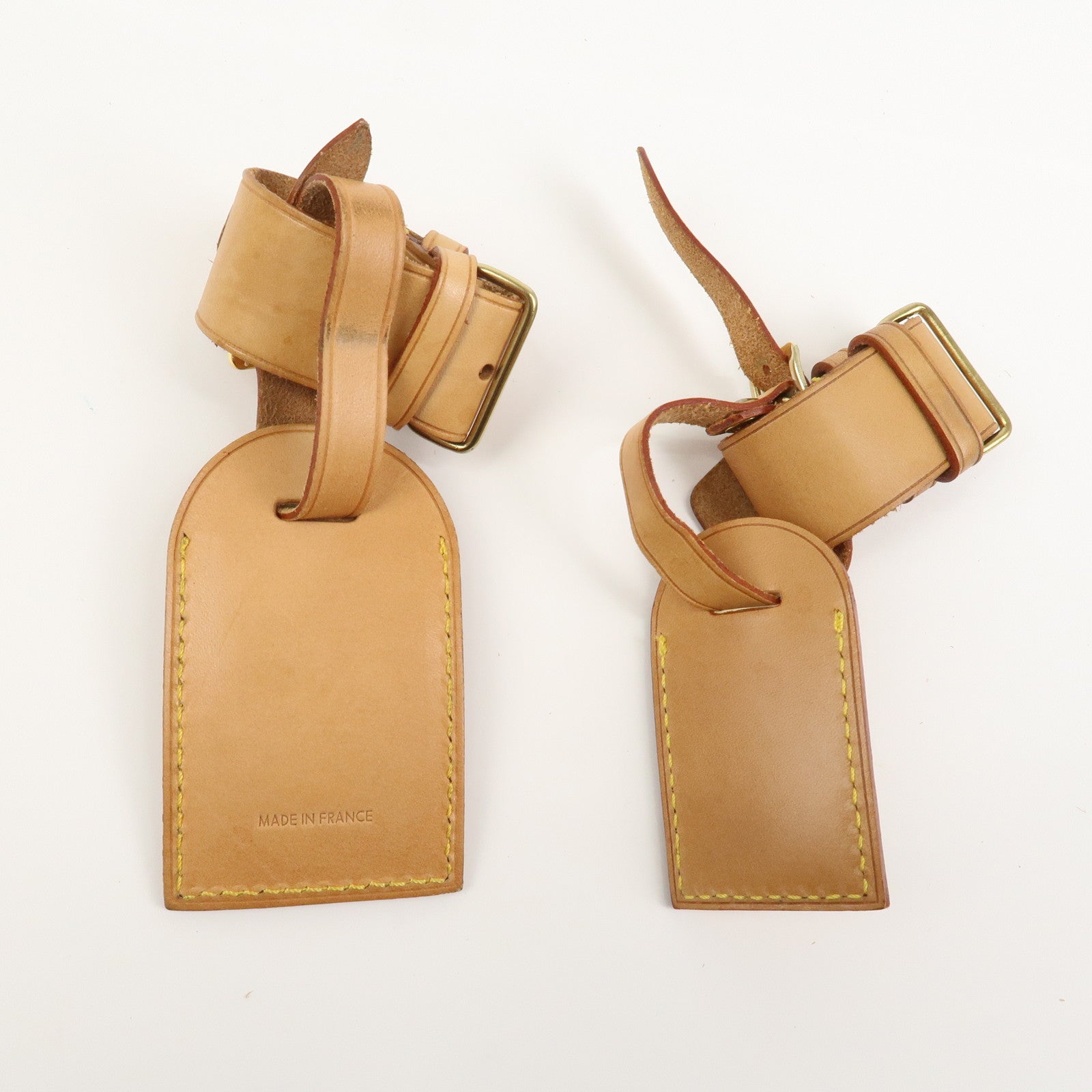 Louis Vuitton Set of 10 Leather Name Tag & Poignet Natural